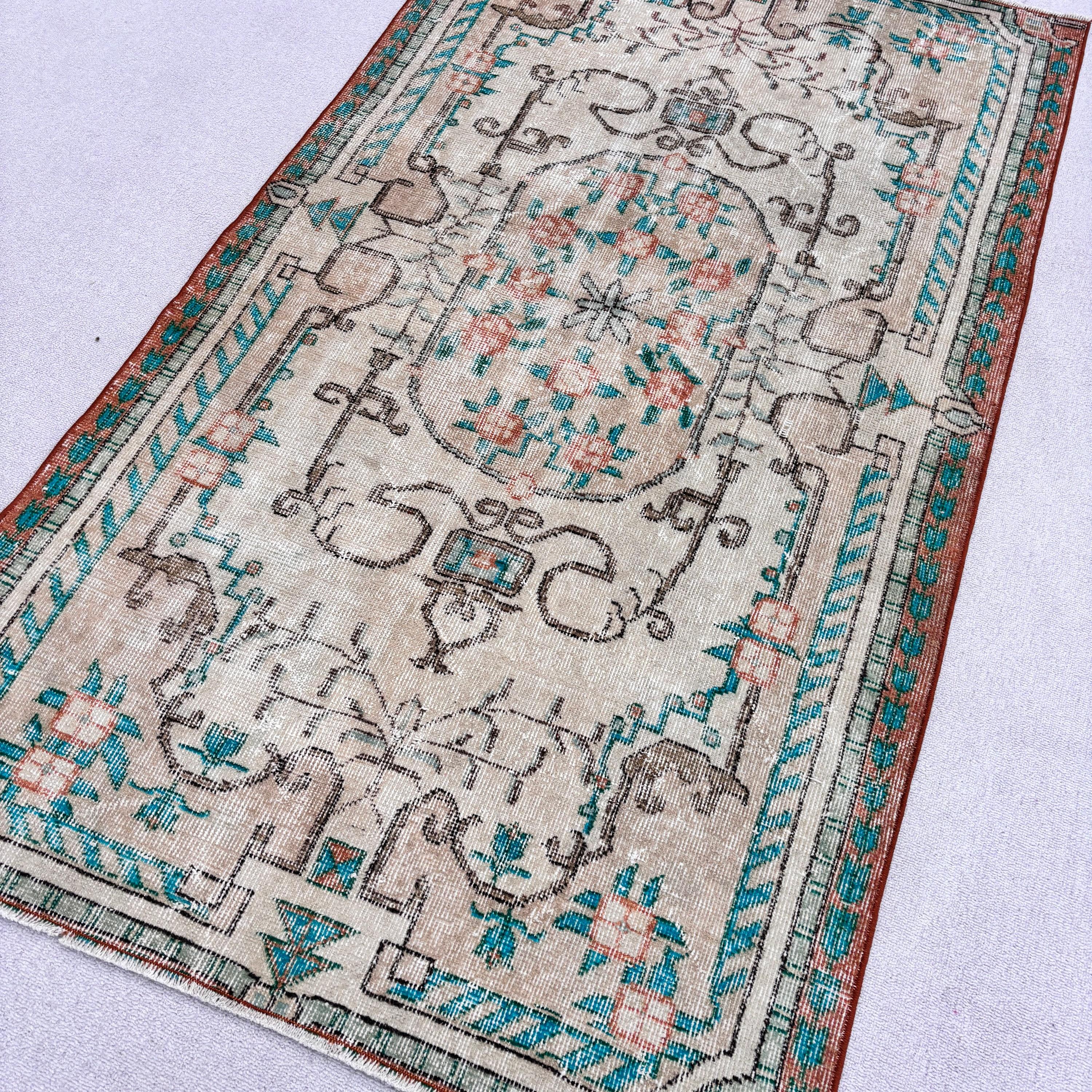 Nursery Rugs, Turkish Rugs, Orange Floor Rug, Decorative Rug, Vintage Rug, 3.6x6.3 ft Accent Rug, Oushak Rug, Rugs for Accent, Luxury Rug