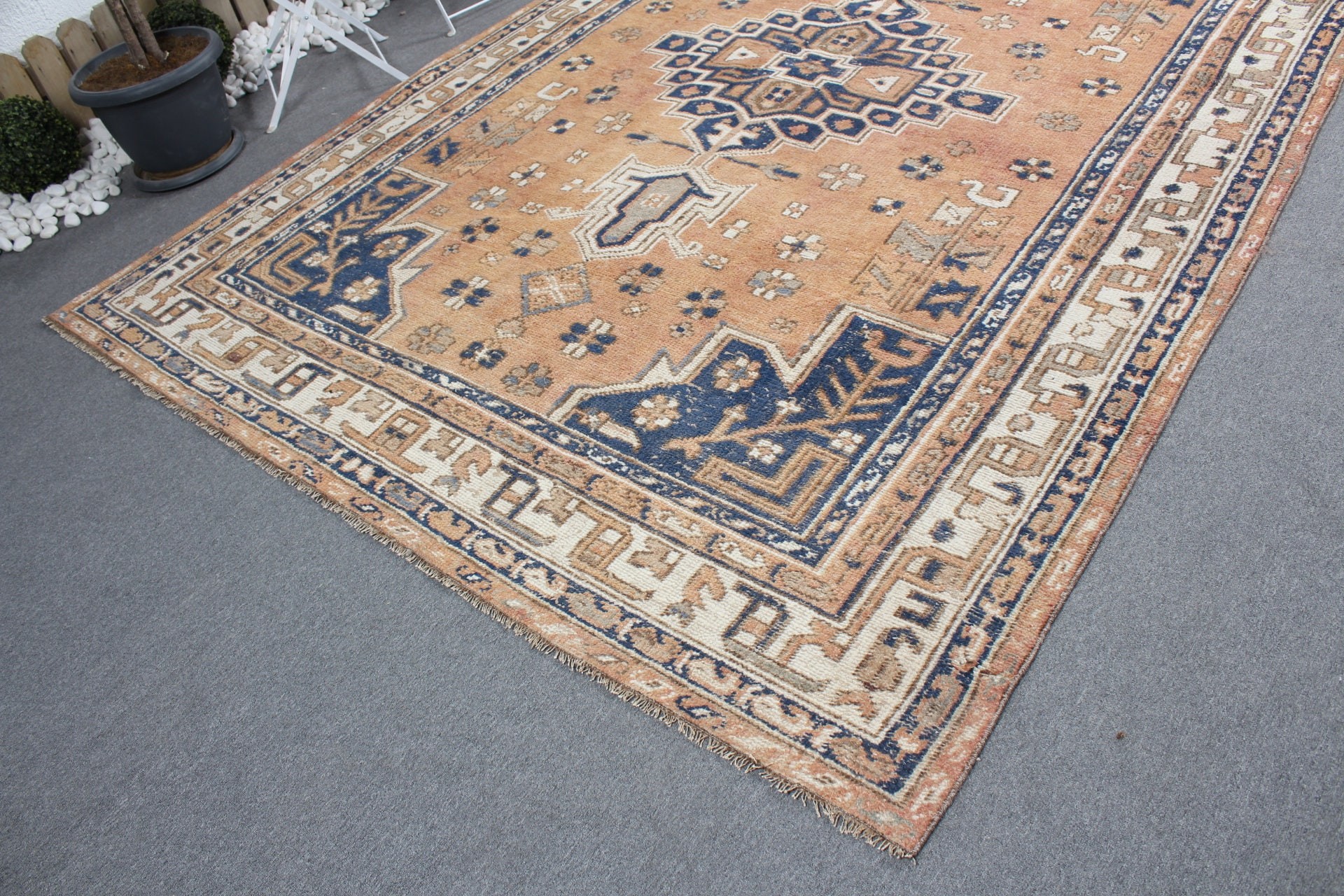 Old Rug, Dining Room Rug, Salon Rug, Orange Floor Rugs, Vintage Rug, Floor Rug, Cute Rug, Turkish Rugs, 7.4x11 ft Oversize Rug, Antique Rug