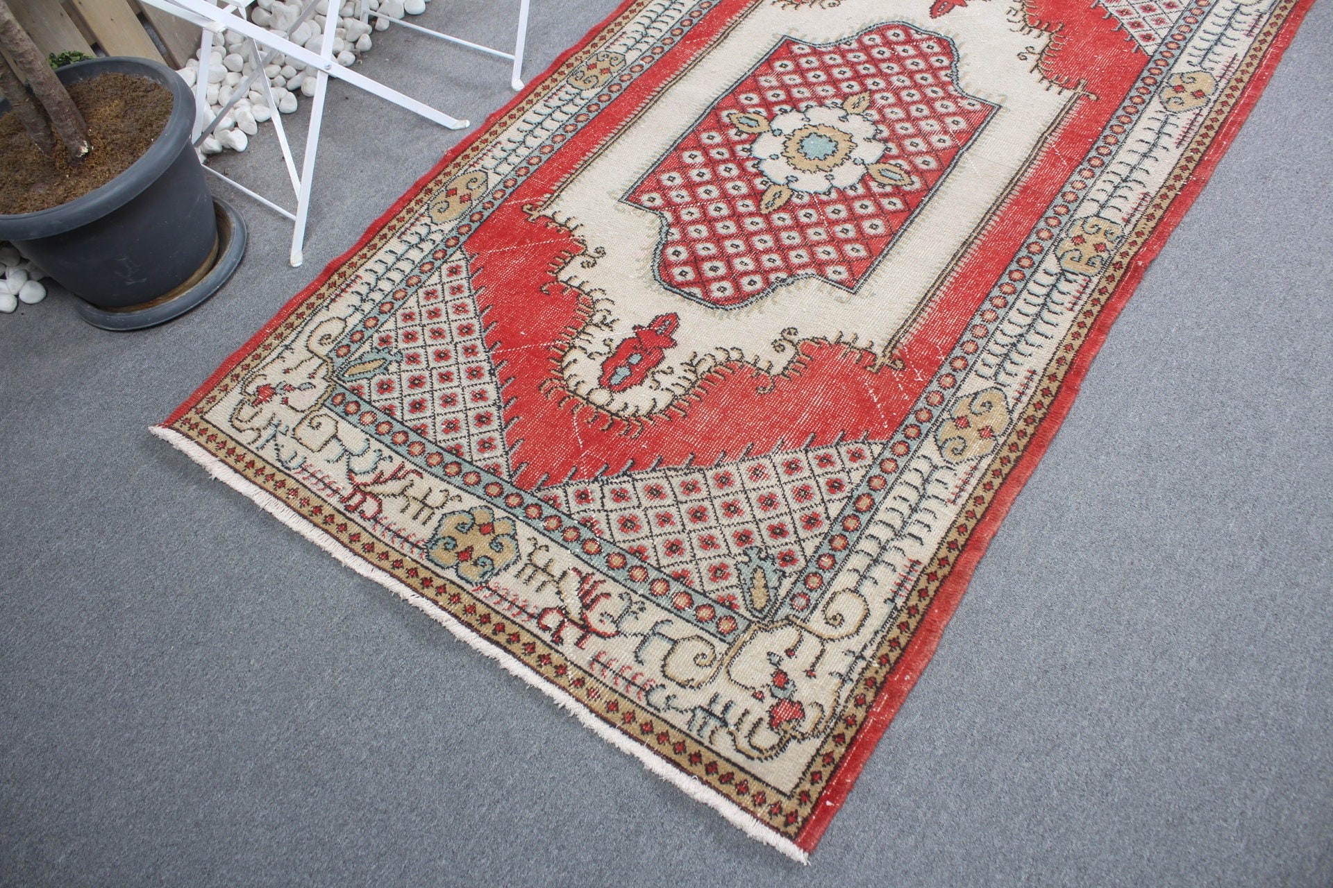 Kitchen Rugs, Bedroom Rugs, Vintage Decor Rug, Red Anatolian Rug, Turkish Rug, Rugs for Floor, Floor Rug, Vintage Rugs, 3.8x6.7 ft Area Rug