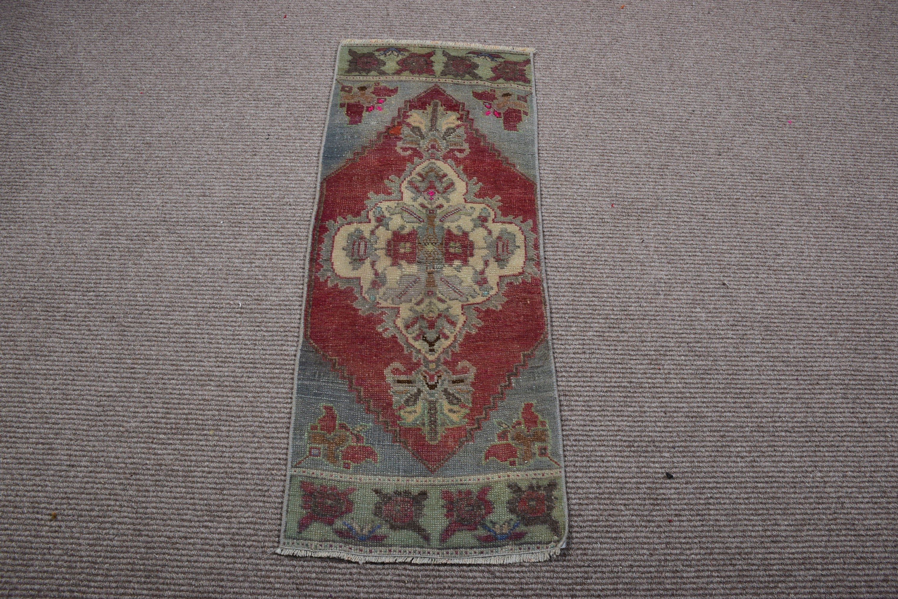 Türkiye Halısı, Havalı Halılar, El Dokuma Halı, 1.3x3.3 ft Küçük Halı, Çocuk Halısı, Vintage Halı, Küçük Boho Halıları, Türk Halıları, Yeşil Modern Halı