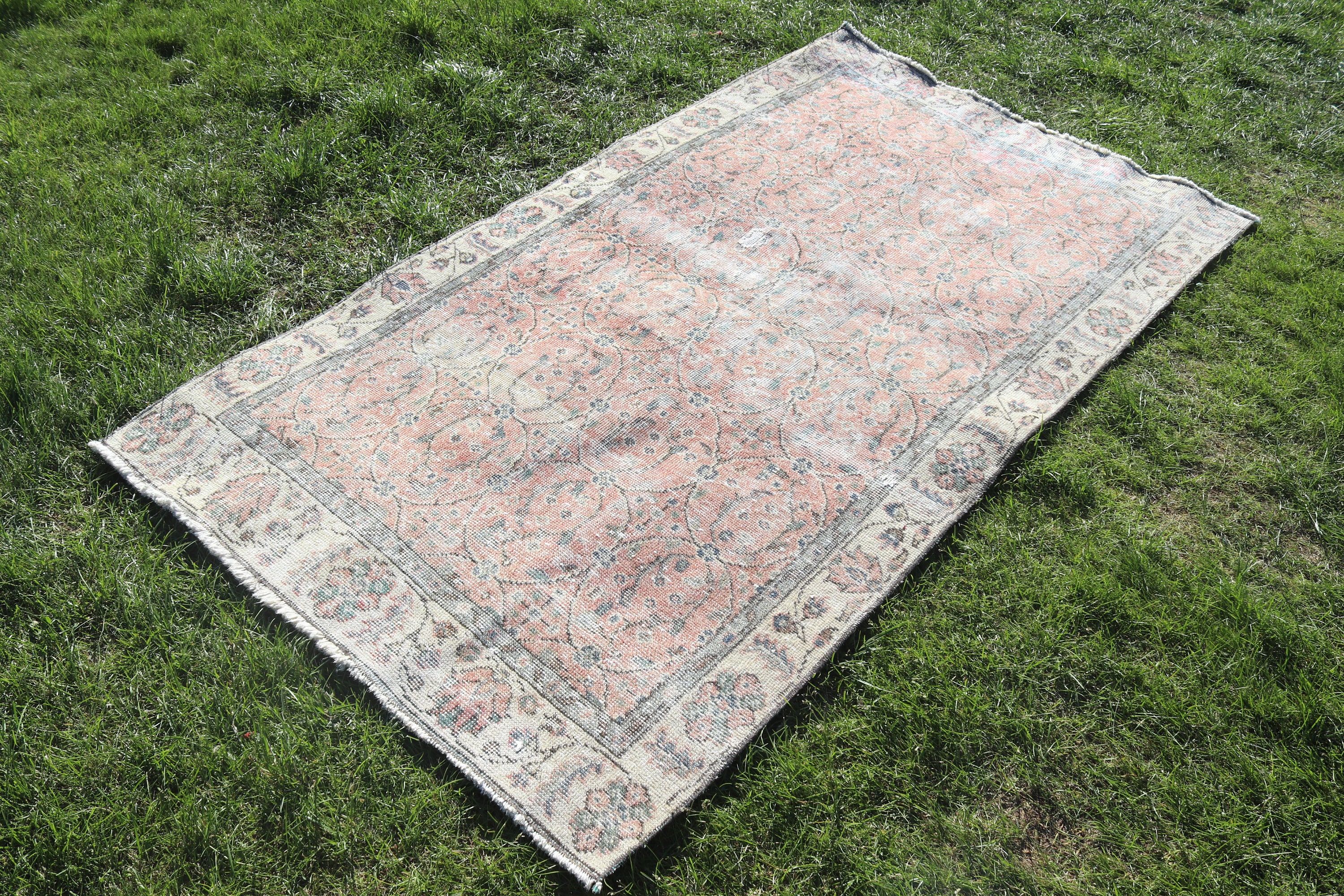 Oushak Halıları, Bej 3,6x6,7 ft Alan Halısı, Aztek Halıları, Türk Halıları, Vintage Halı, Alan Halıları, Yer Halıları, Mutfak Halıları