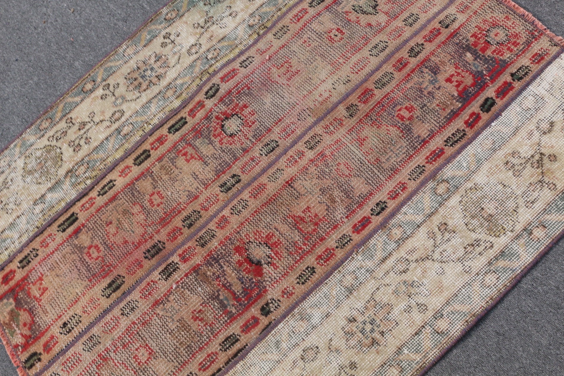 Wool Rug, Hand Knotted Rug, 3x3.7 ft Small Rugs, Wall Hanging Rugs, Vintage Rug, Turkish Rug, Green Bedroom Rug, Door Mat Rug, Moroccan Rug