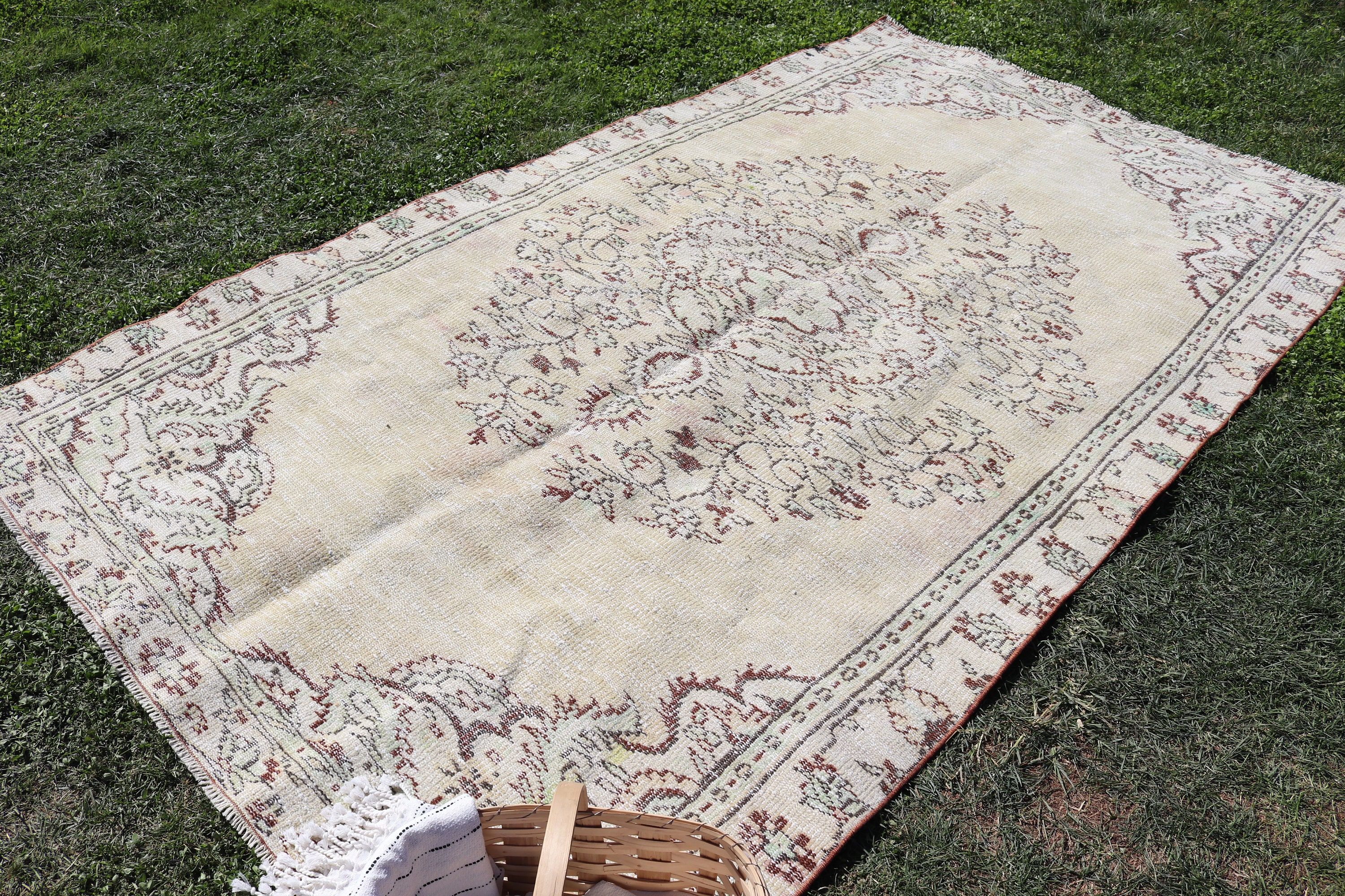 Ev Dekor Halısı, Yeşil Oryantal Halı, Yatak Odası Halısı, Oturma Odası Halısı, Fas Halısı, 5.2x9.3 ft Büyük Halı, Vintage Halı, Türkiye Halıları, Türk Halısı