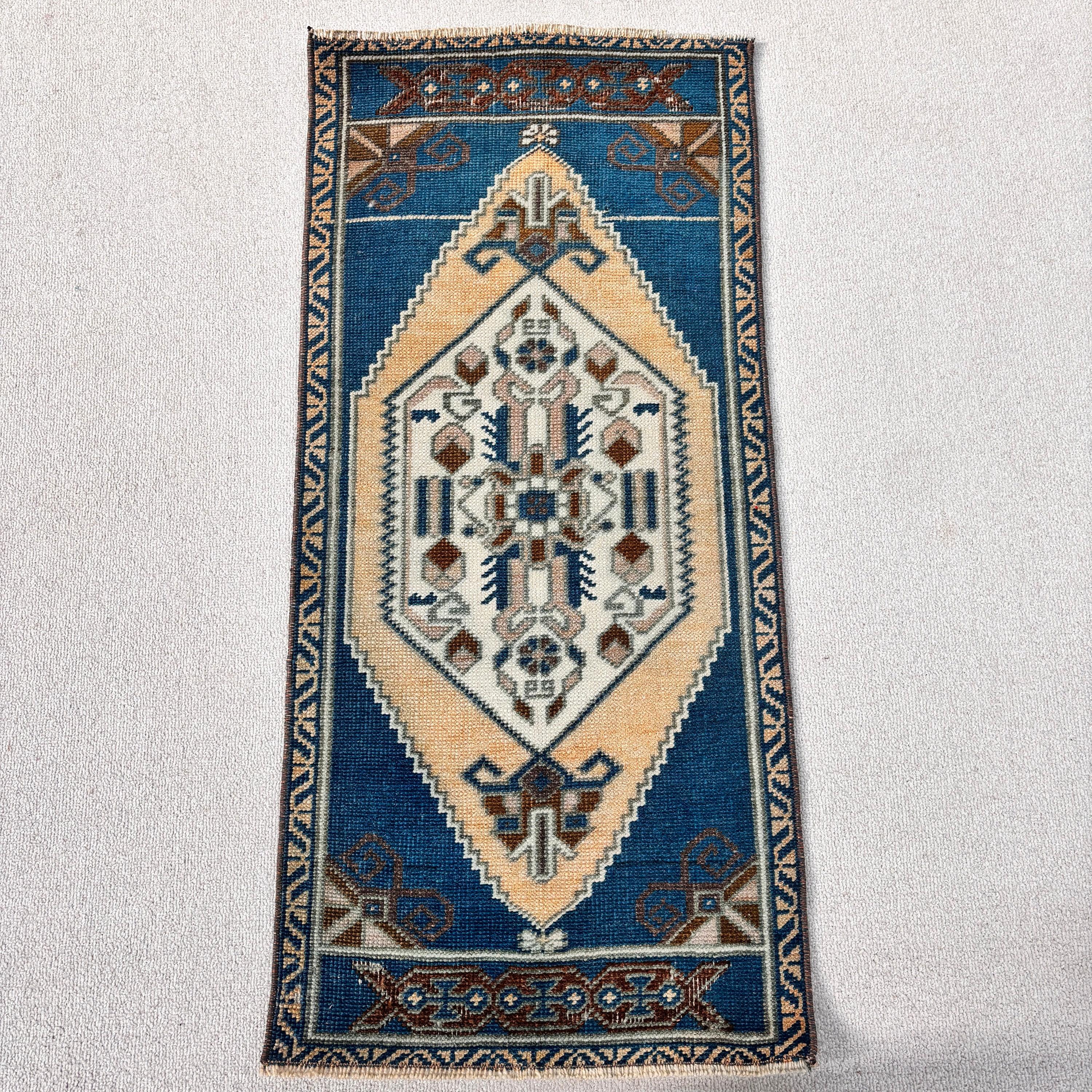 Lüks Halı, Mavi Yer Halıları, Boho Halılar, 1,5x3,2 ft Küçük Halılar, Vintage Halılar, Araba Paspas Halıları, Küçük Vintage Halı, Nötr Halılar, Türk Halıları