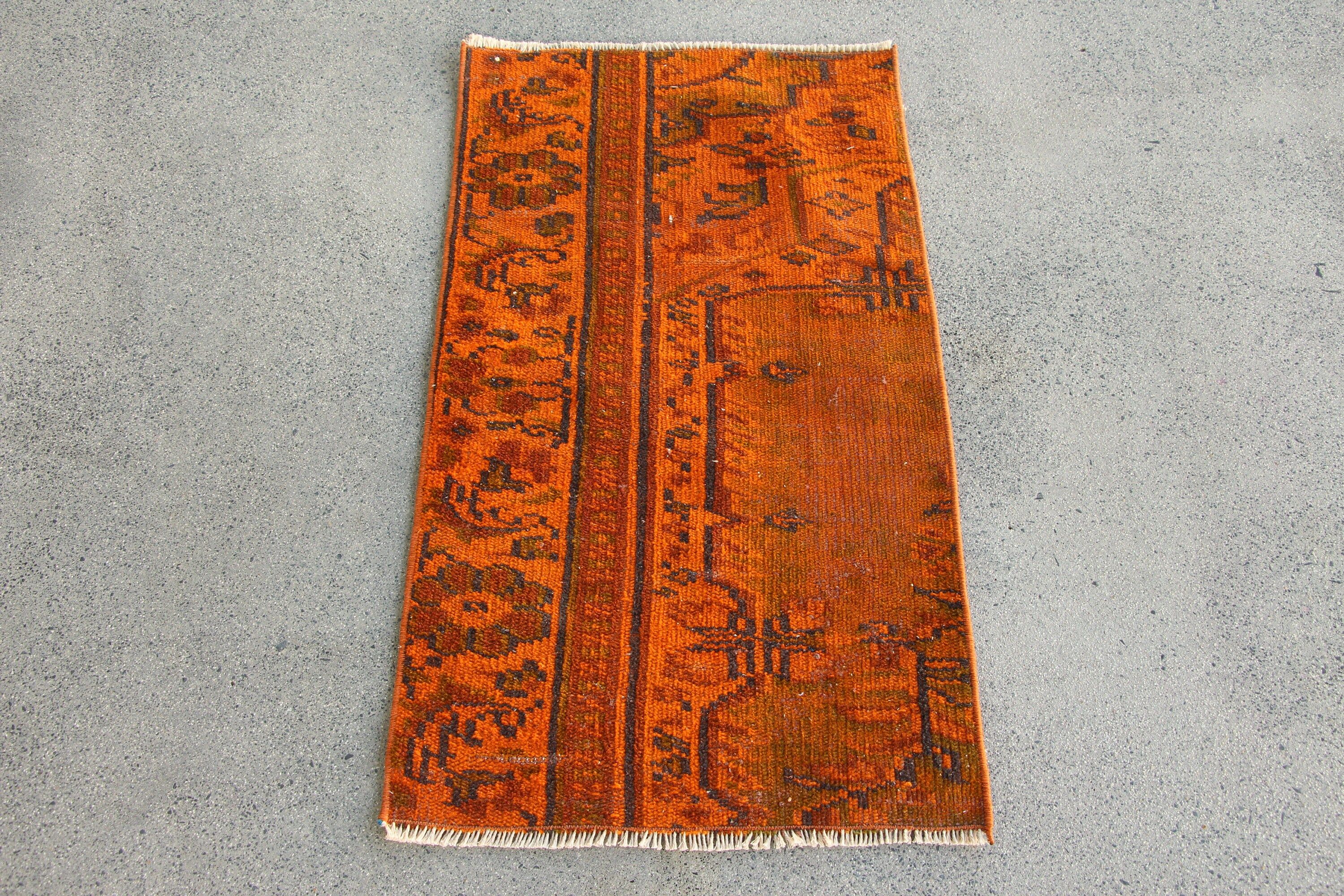 Anatolian Rugs, Oriental Rug, Floor Rug, Car Mat Rug, Orange Moroccan Rug, Turkish Rug, Wall Hanging Rug, 1.8x3.1 ft Small Rug, Vintage Rug