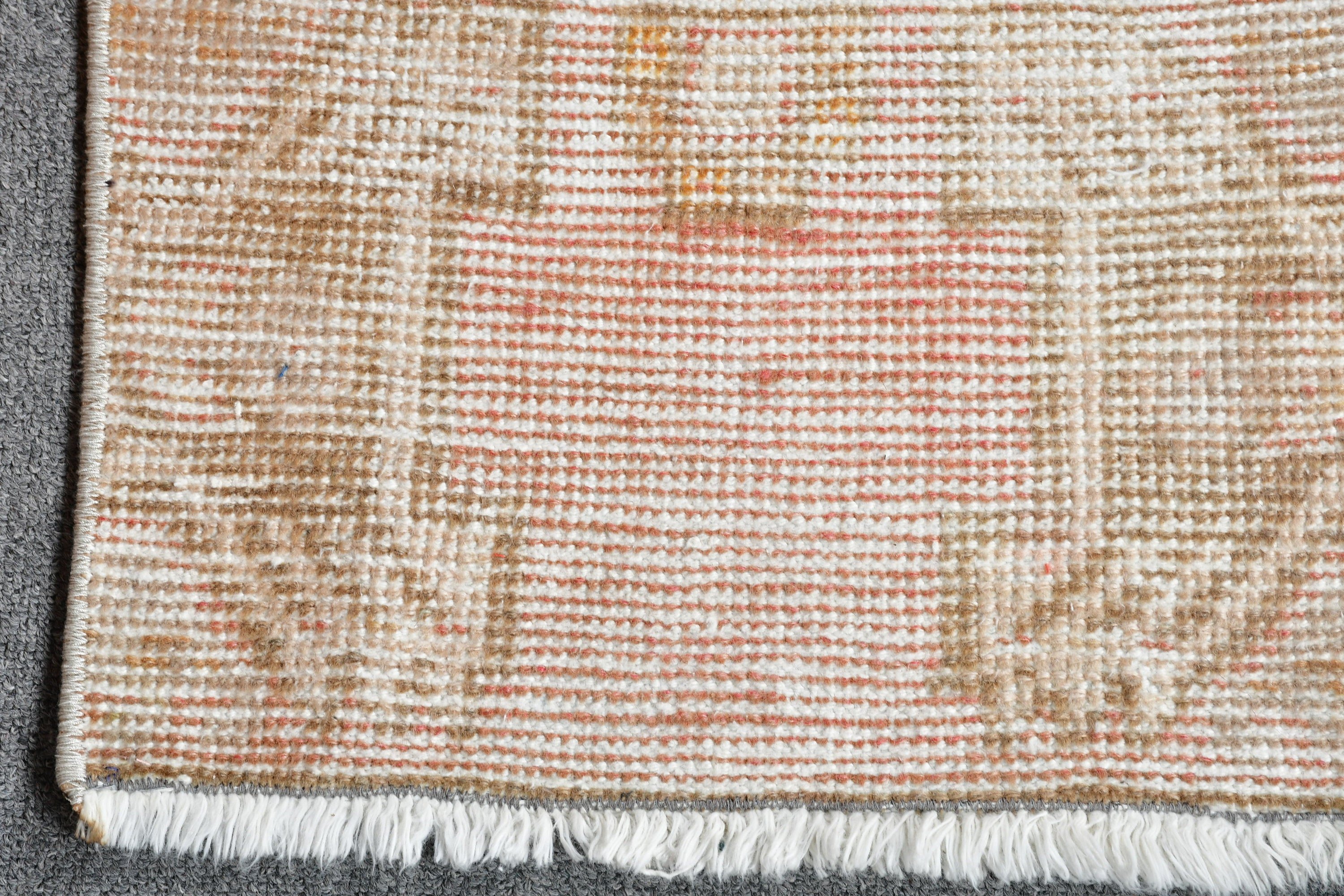 Vintage Rug, 1.2x3.1 ft Small Rugs, White Moroccan Rug, Wall Hanging Rug, Rugs for Car Mat, Floor Rug, Turkish Rug, Bedroom Rug, Entry Rug