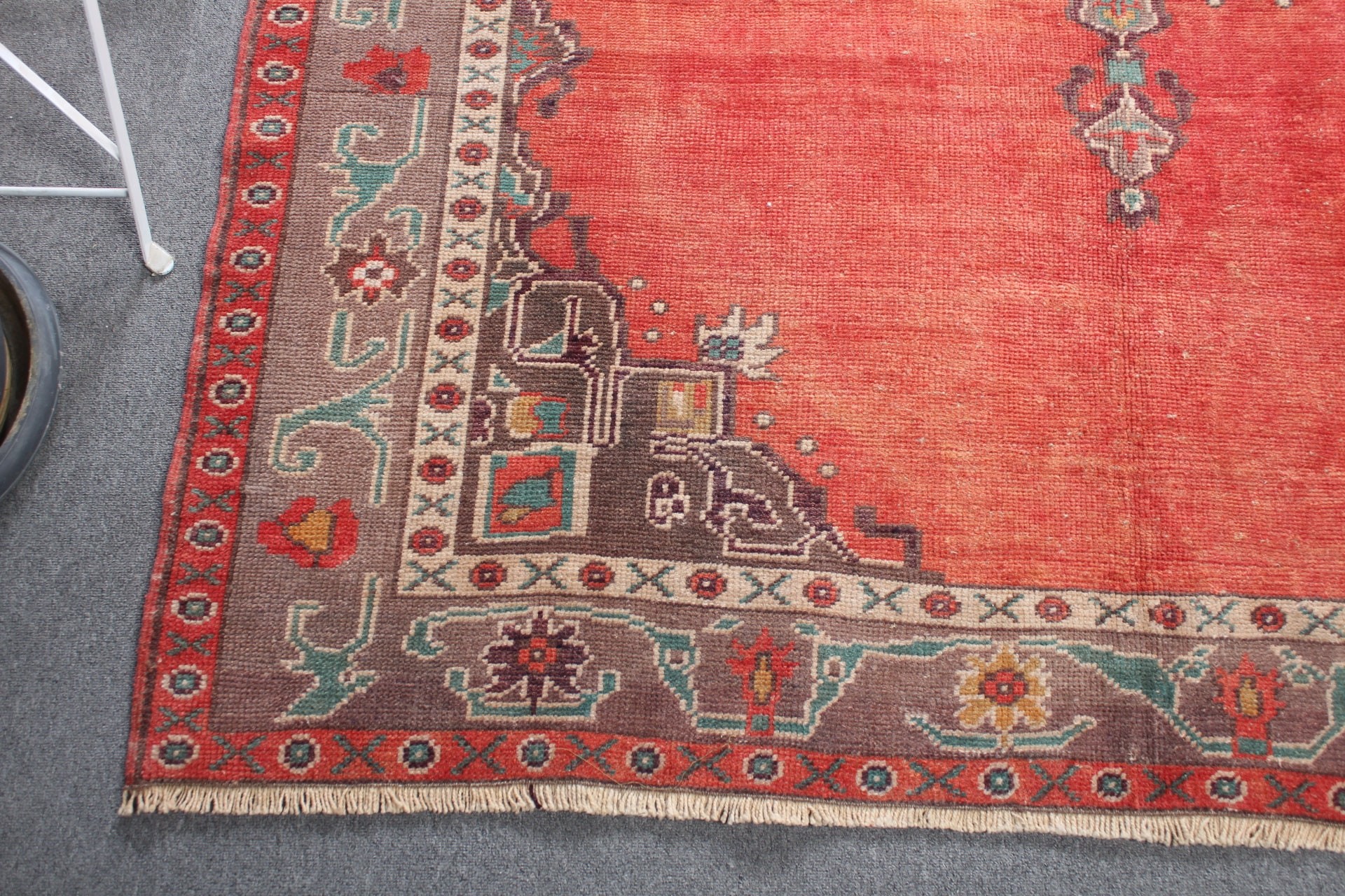 Bedroom Rugs, Turkish Rugs, Muted Rug, Antique Rug, 5.4x8.2 ft Large Rugs, Home Decor Rugs, Dining Room Rug, Red Floor Rug, Vintage Rugs