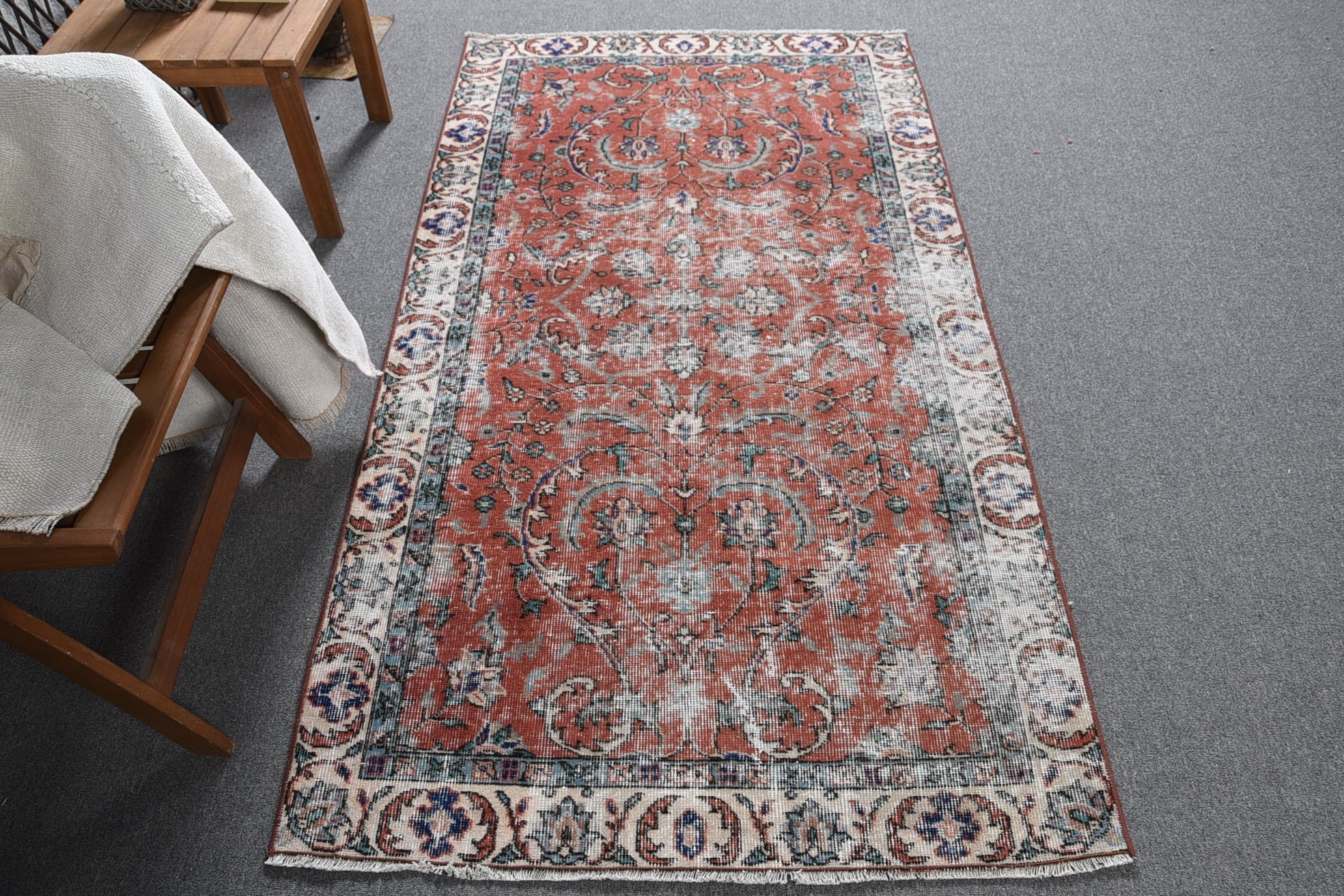 Yatak Odası Halıları, Vintage Halı, 3,5x6,4 ft Accent Halı, Çocuk Halısı, Yer Halısı, Nötr Türk Halıları, Türk Halıları, Giriş Halısı, Yatak Odası Halısı