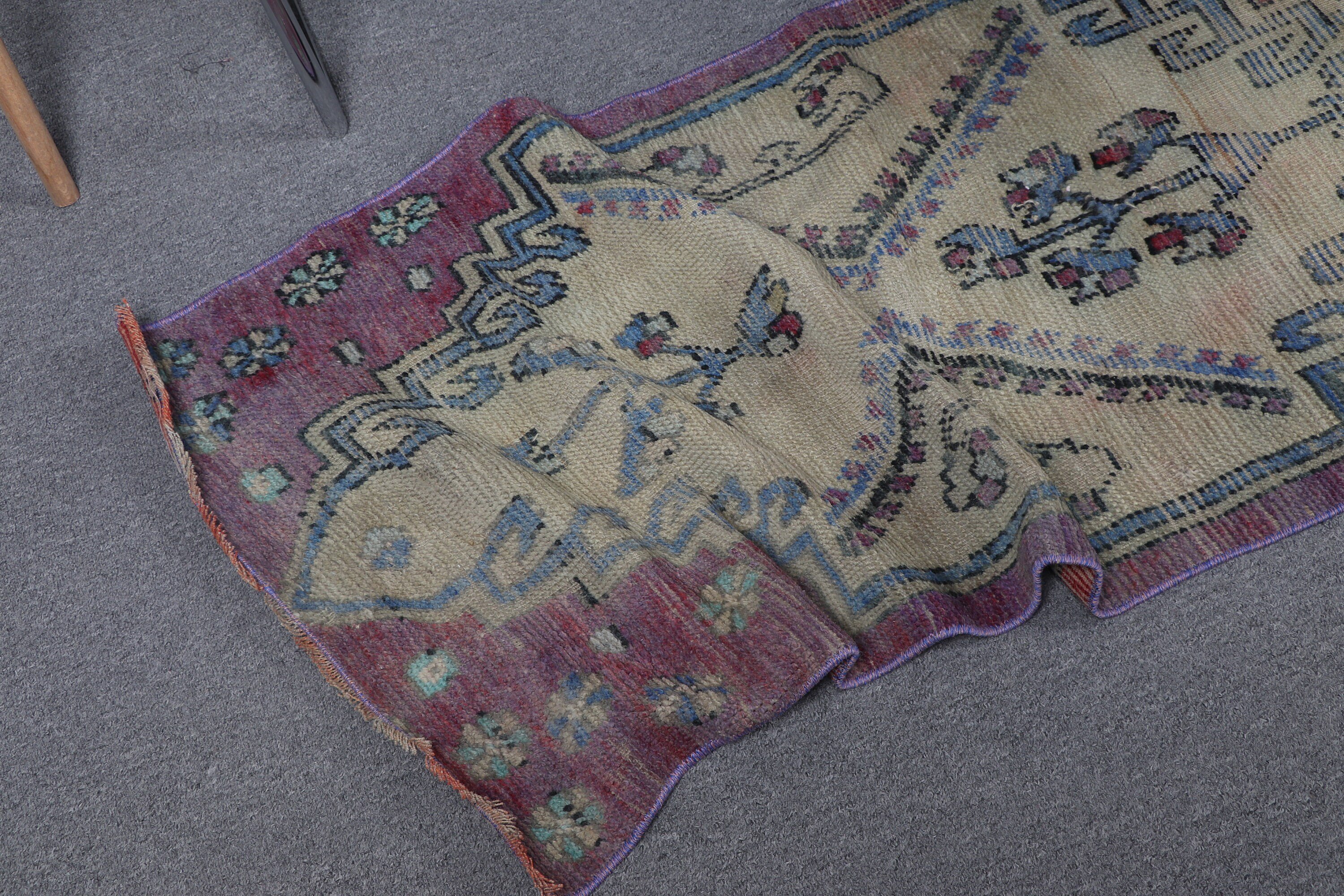 Oushak Halı, 1.9x7.8 ft Runner Halı, Ev Dekorasyonu Halıları, Mutfak Halıları, Koridor Halıları, Vintage Halı, Türk Halısı, Mor Ev Dekorasyonu Halısı