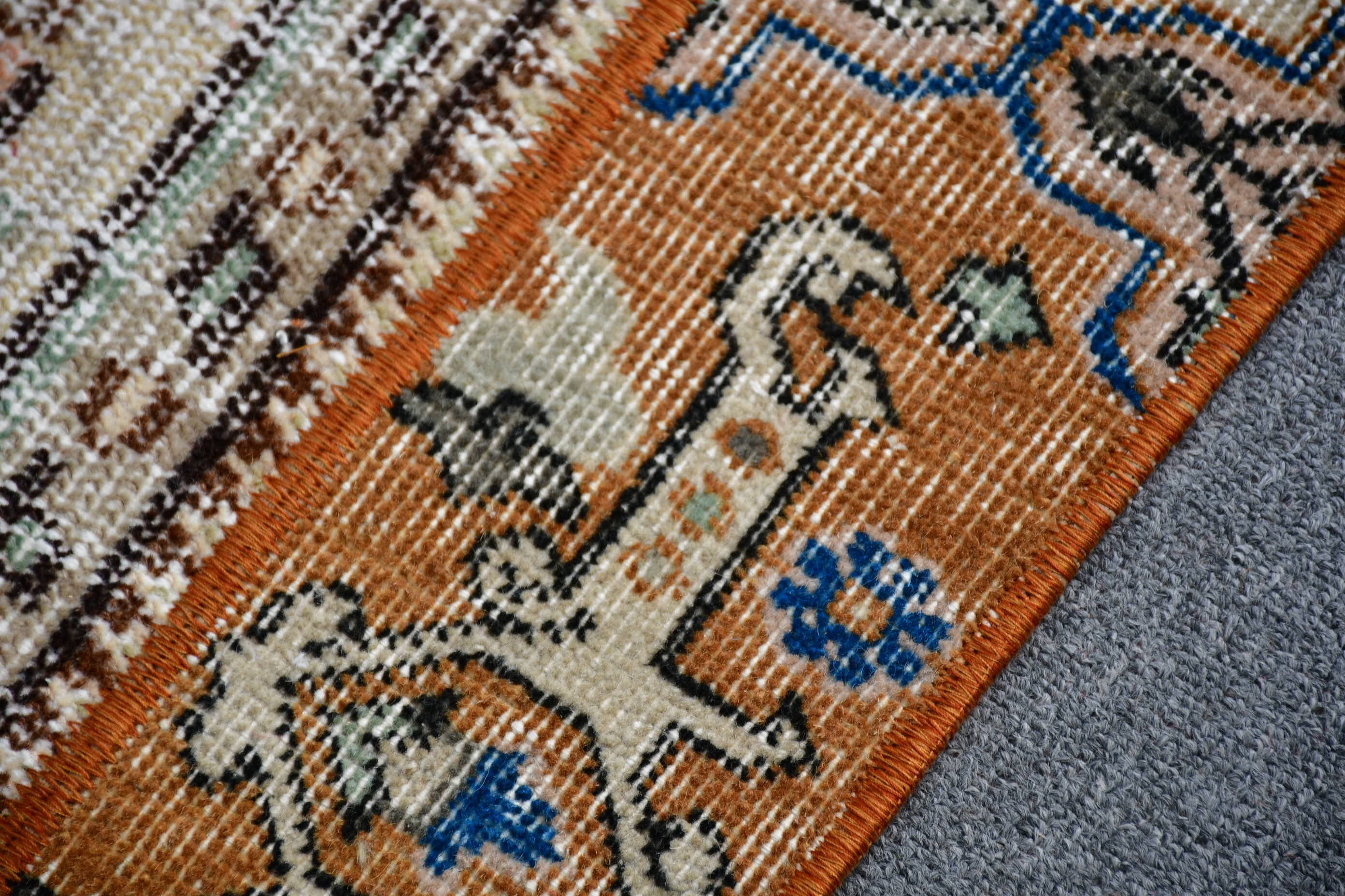 Oushak Runner Rug Rugs, Nomadic Rug, Turkish Rugs, Hallway Rug, 2x5.6 ft Runner Rug, Antique Rugs, Rugs for Stair, Cool Rug, Vintage Rug