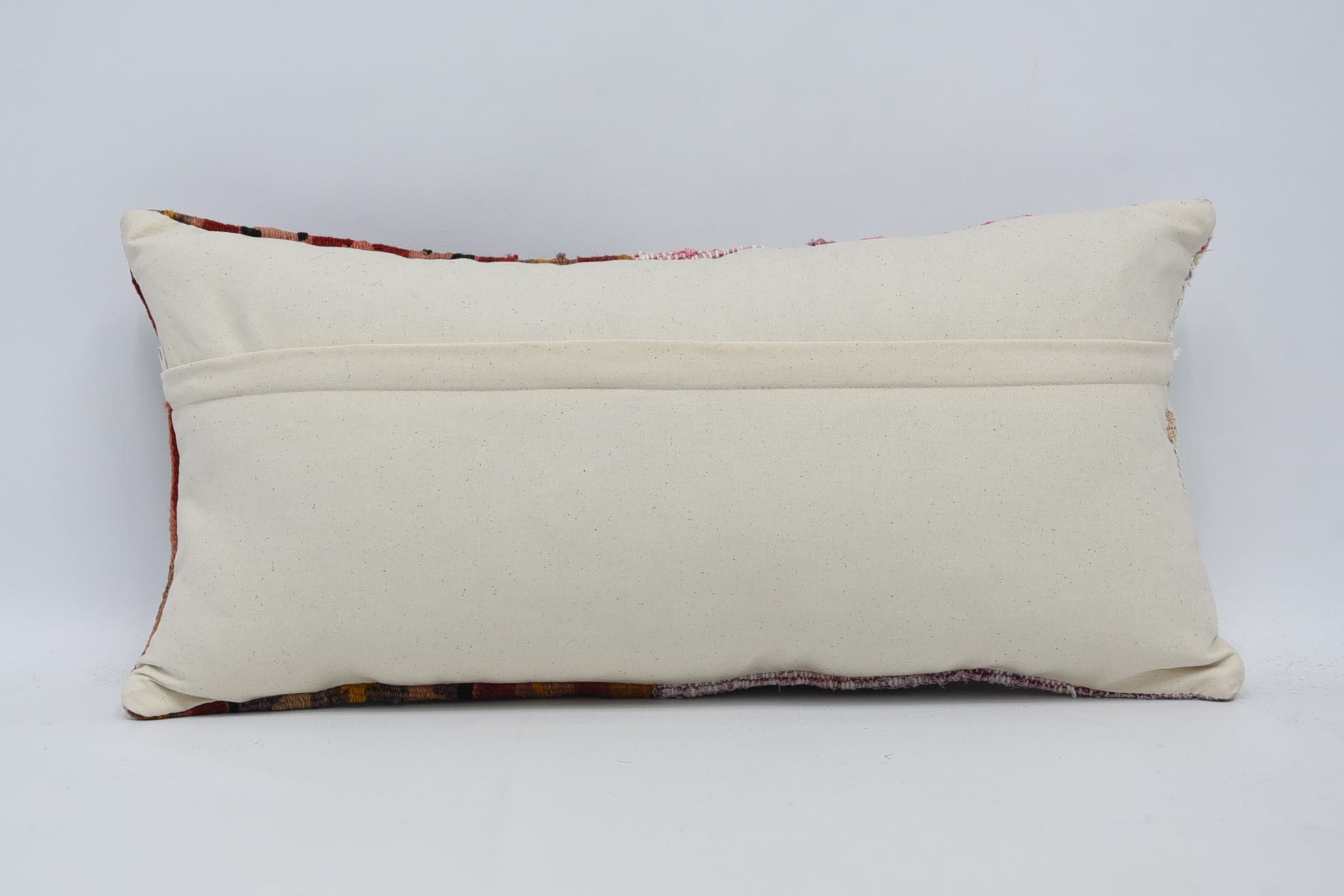 Ikat Pillow Sham, Turkish Pillow, Pastel Cushion Case, 12"x24" Red Pillow Sham, Interior Designer Pillow, Antique Pillows