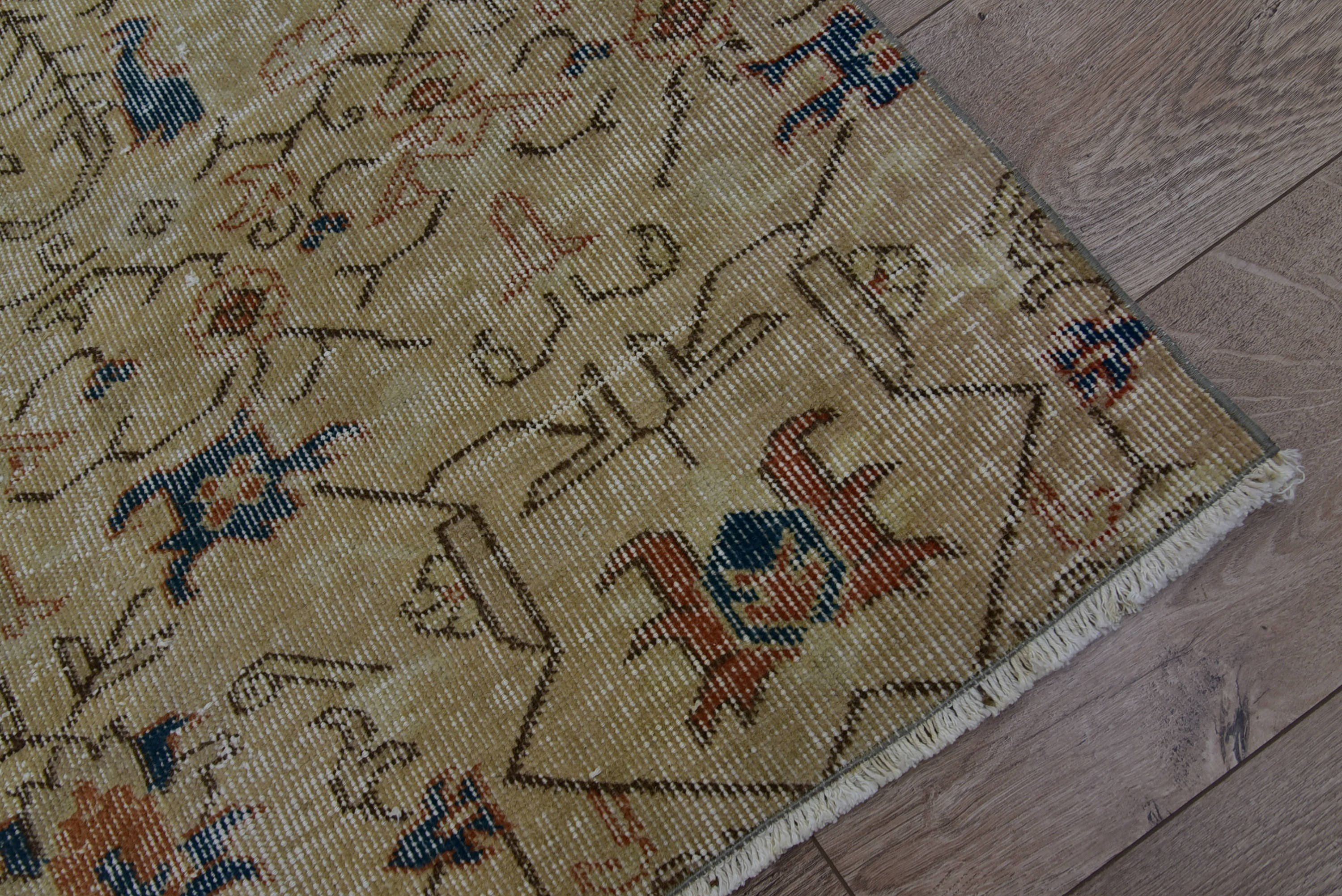 Living Room Rug, 3.7x7.2 ft Area Rug, Decorative Rug, Oriental Rug, Turkish Rug, Rugs for Bedroom, Nursery Rugs, Kitchen Rugs, Vintage Rug