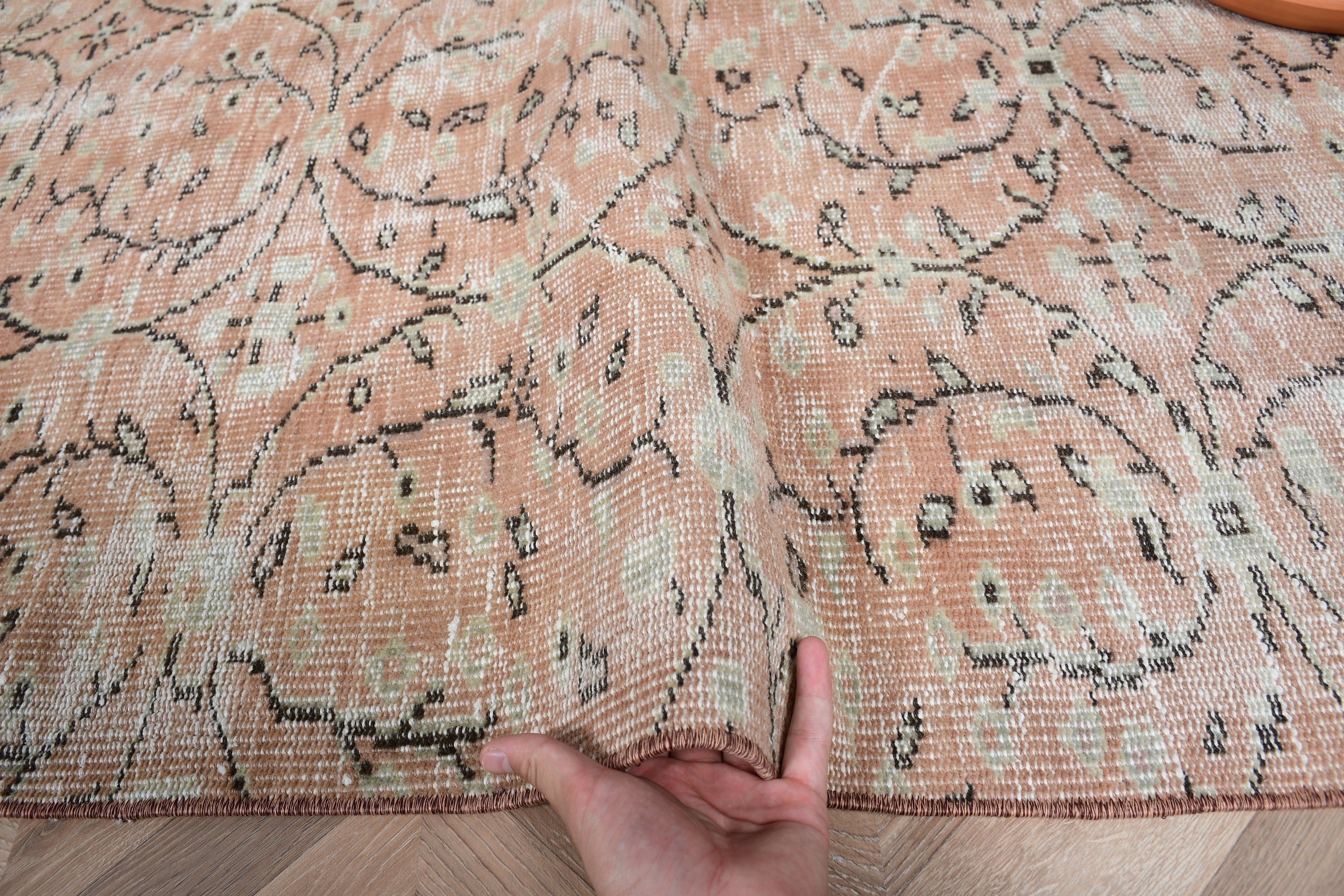 Oushak Rug, Turkish Rugs, 3x7.5 ft Runner Rug, Rugs for Stair, Beige Kitchen Rug, Vintage Rugs, Hallway Rug, Kitchen Rugs, Corridor Rug