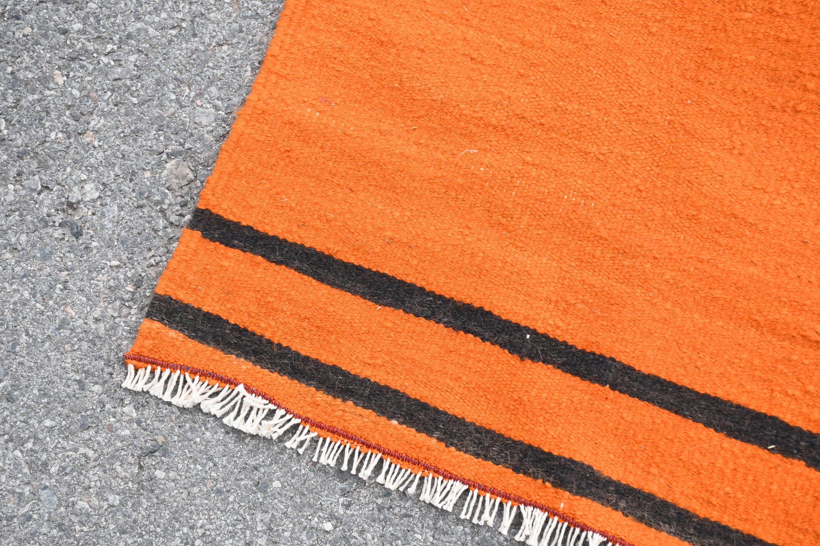 Rugs for Bedroom, Orange Bedroom Rug, Wool Rugs, Vintage Rugs, 3.4x4.6 ft Accent Rugs, Anatolian Rug, Turkish Rugs, Kilim, Kitchen Rug