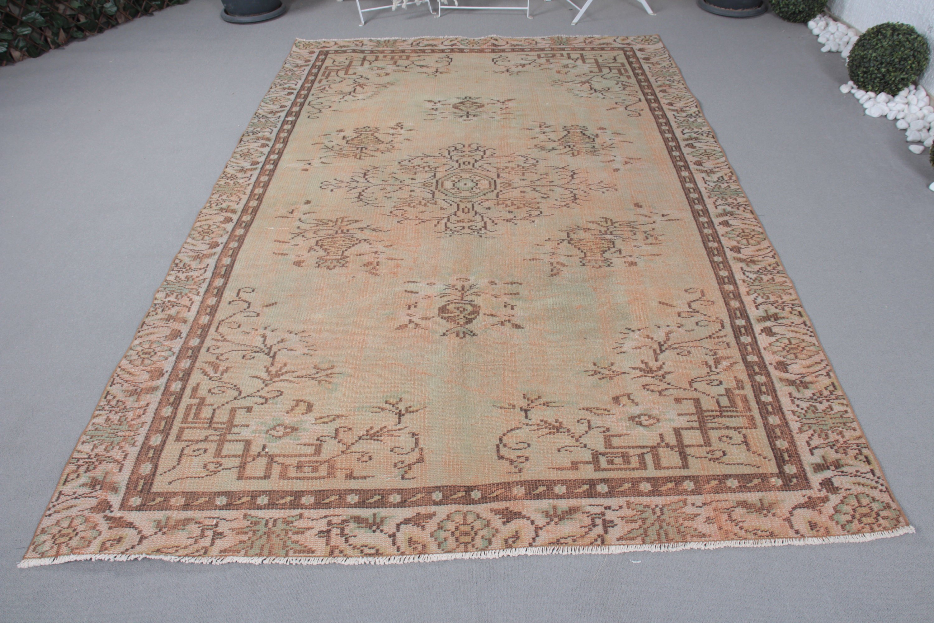 Oriental Rug, Salon Rug, Turkish Rug, 5.6x8.4 ft Large Rug, Bedroom Rugs, Boho Rugs, Vintage Rug, Beige Kitchen Rugs, Dining Room Rugs