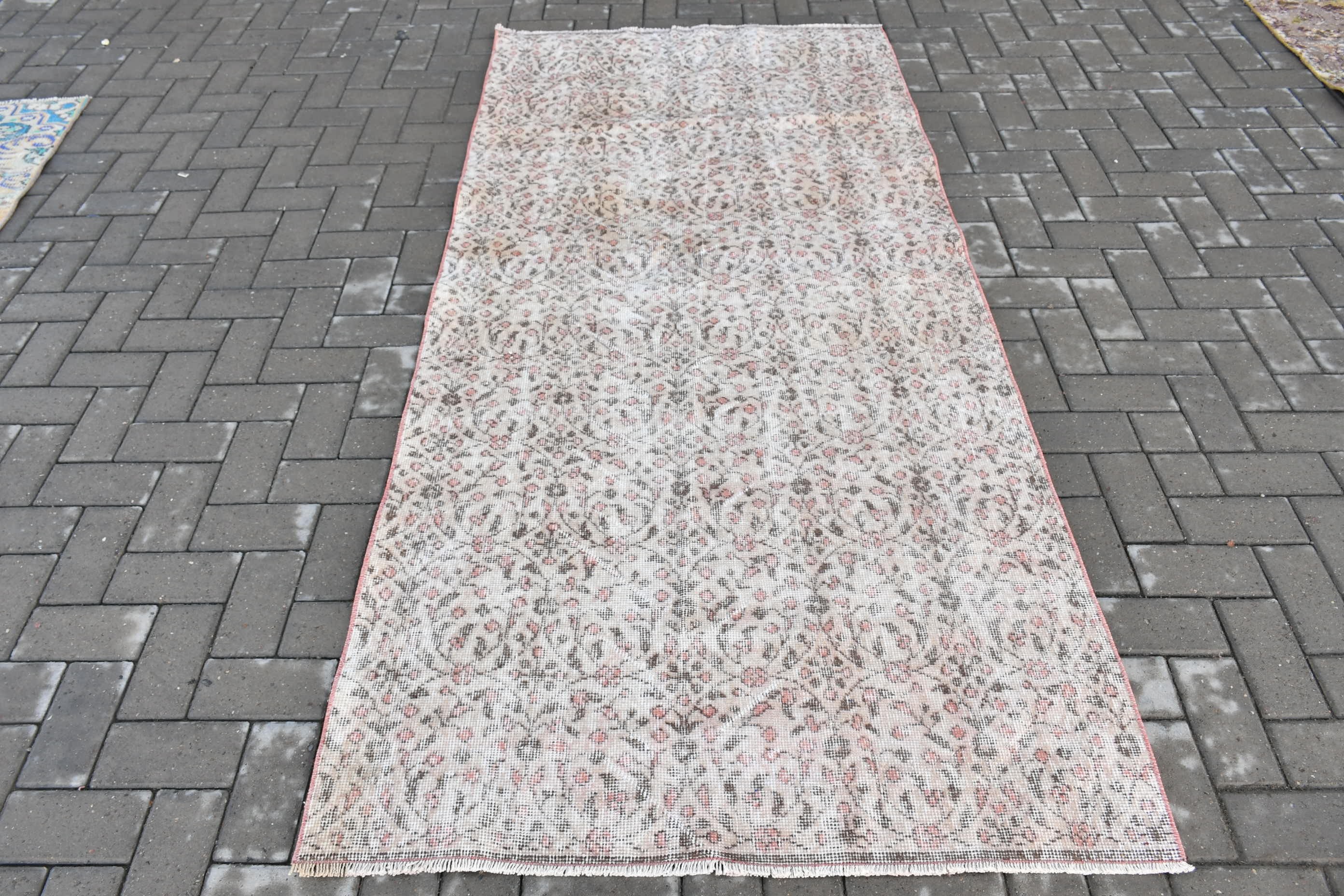 Oushak Halı, Türk Halısı, 3.8x8 ft Alan Halıları, Mutfak Halısı, Yün Halısı, Bej Yatak Odası Halısı, Zemin Halıları, Oturma Odası Halıları, Vintage Halı