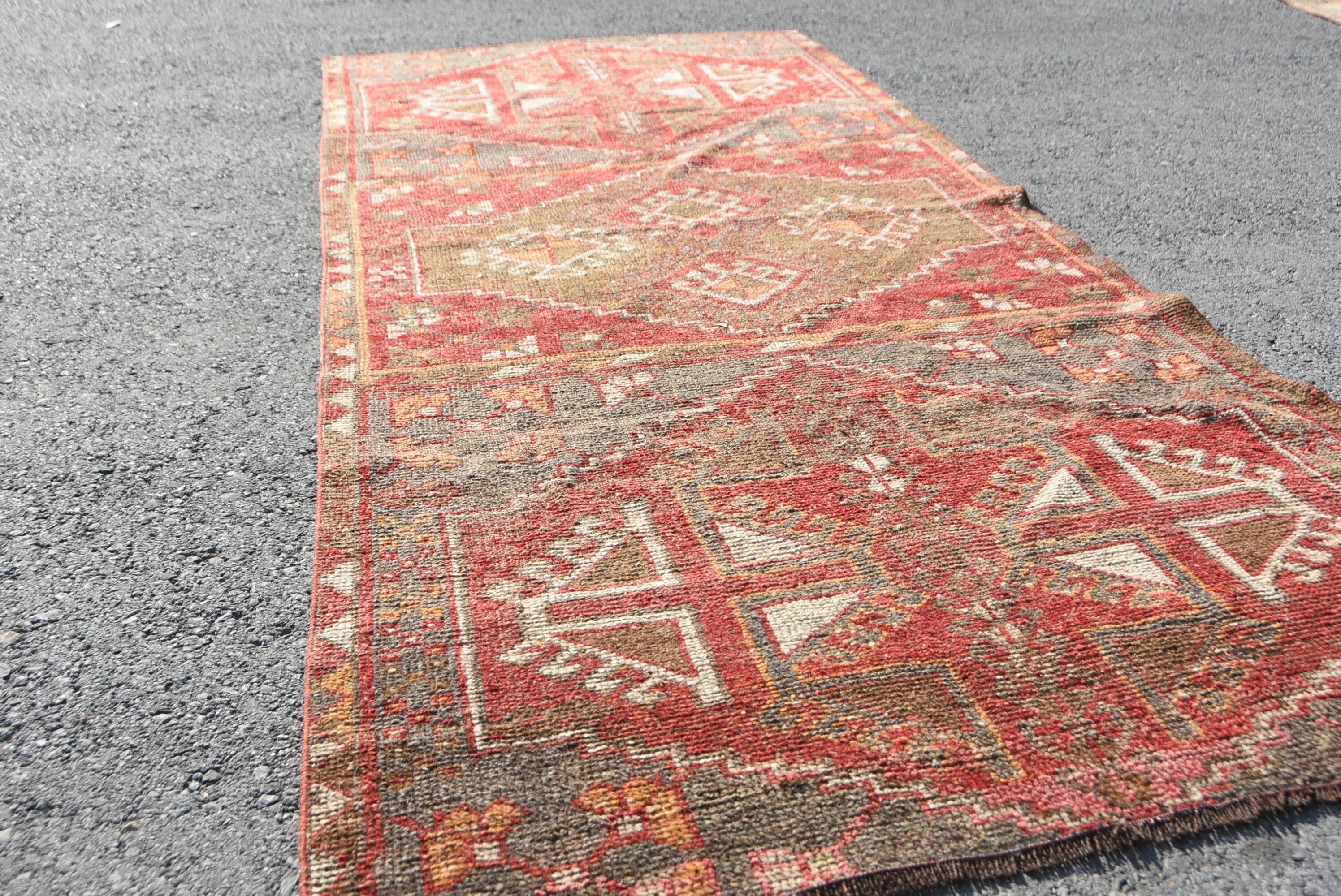 Cute Rug, Kitchen Rugs, Living Room Rug, 3.8x9.1 ft Area Rug, Turkish Rugs, Vintage Rugs, Red Oriental Rug, Antique Rugs, Floor Rug