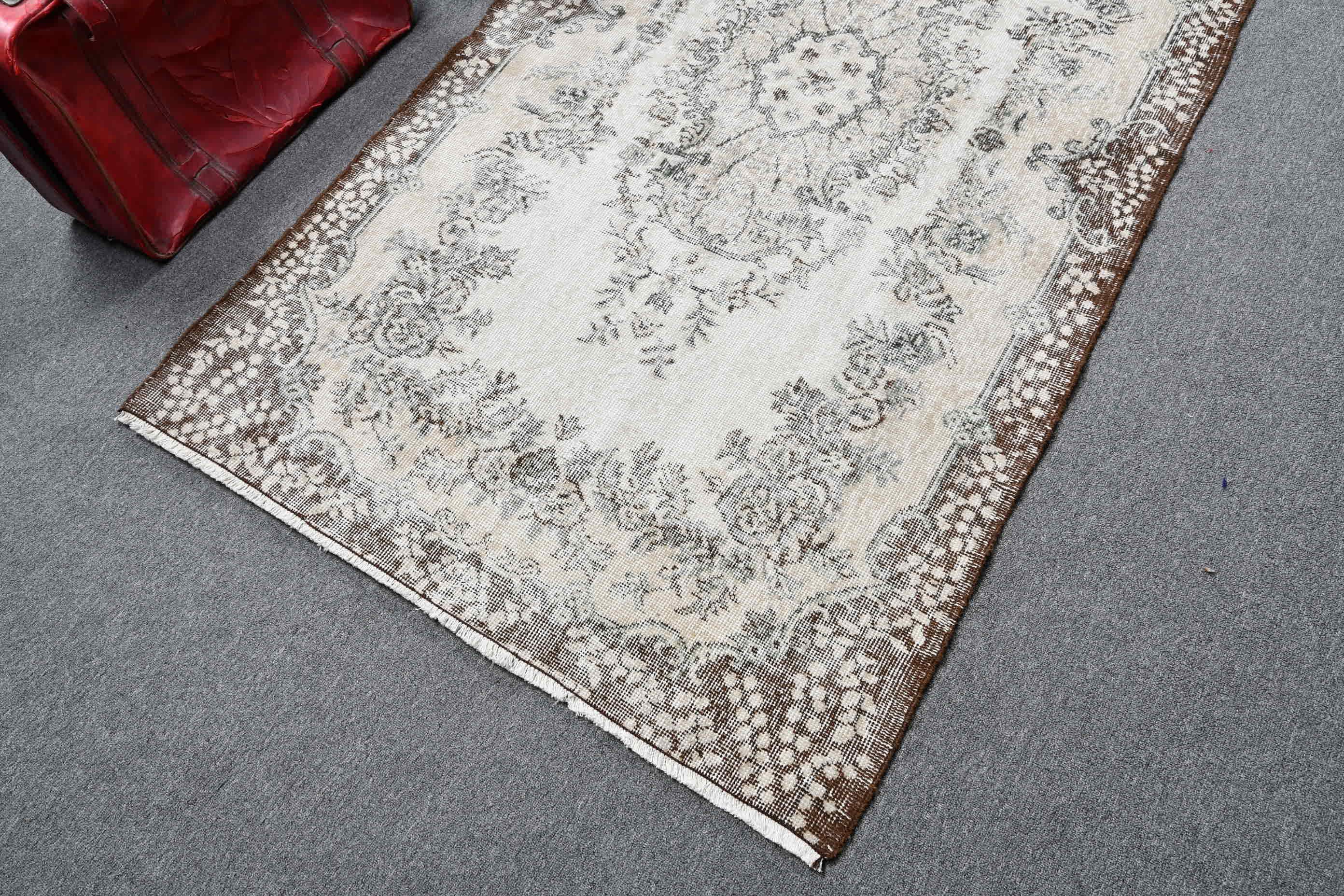 Türk Halısı, Bej Mutfak Halısı, Vintage Dekor Halısı, Çocuk Odası Halısı, Mutfak Halıları, Oushak Halısı, Yer Halısı, Vintage Halı, 3,7x6,5 ft Alan Halısı