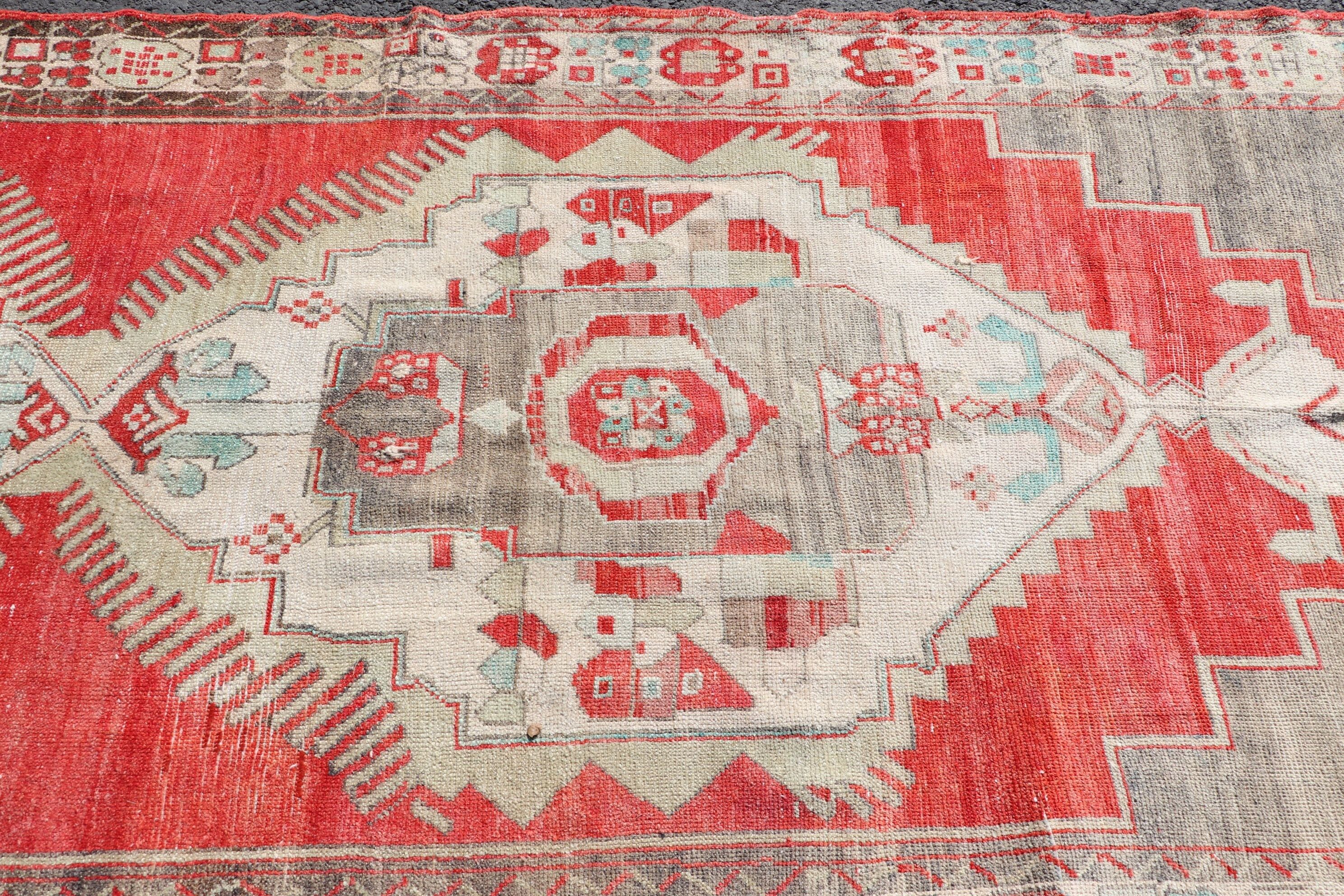 Pale Rug, Turkish Rugs, Moroccan Rug, Rugs for Stair, Corridor Rug, Stair Rug, 4.7x12 ft Runner Rugs, Floor Rug, Vintage Rugs, Red Cool Rug