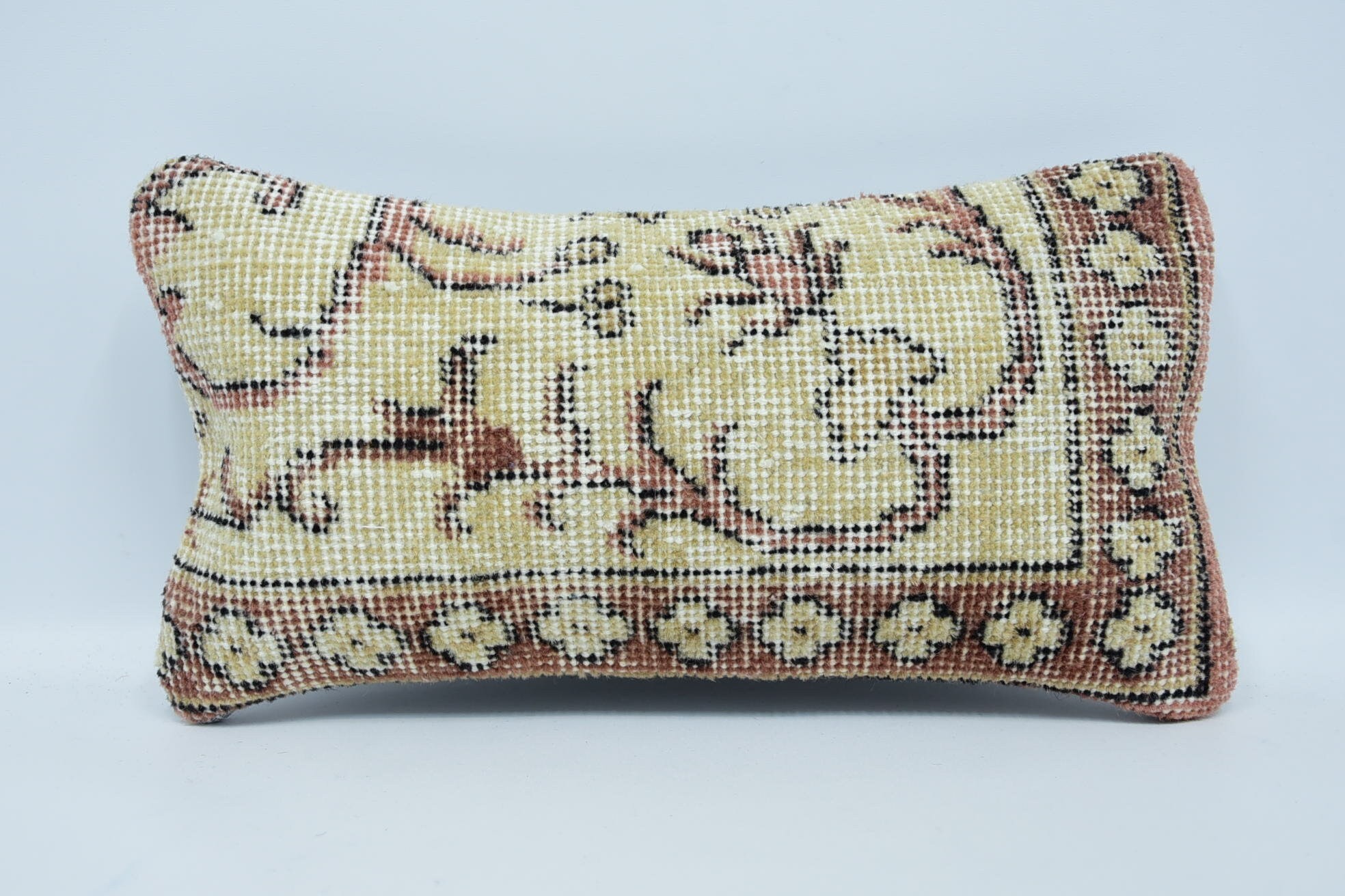 8"x16" Beige Pillow Cover, Gift Pillow, Outdoor Throw Pillow Cover, Ethnical Kilim Rug Pillow, Kilim Pillow Cover