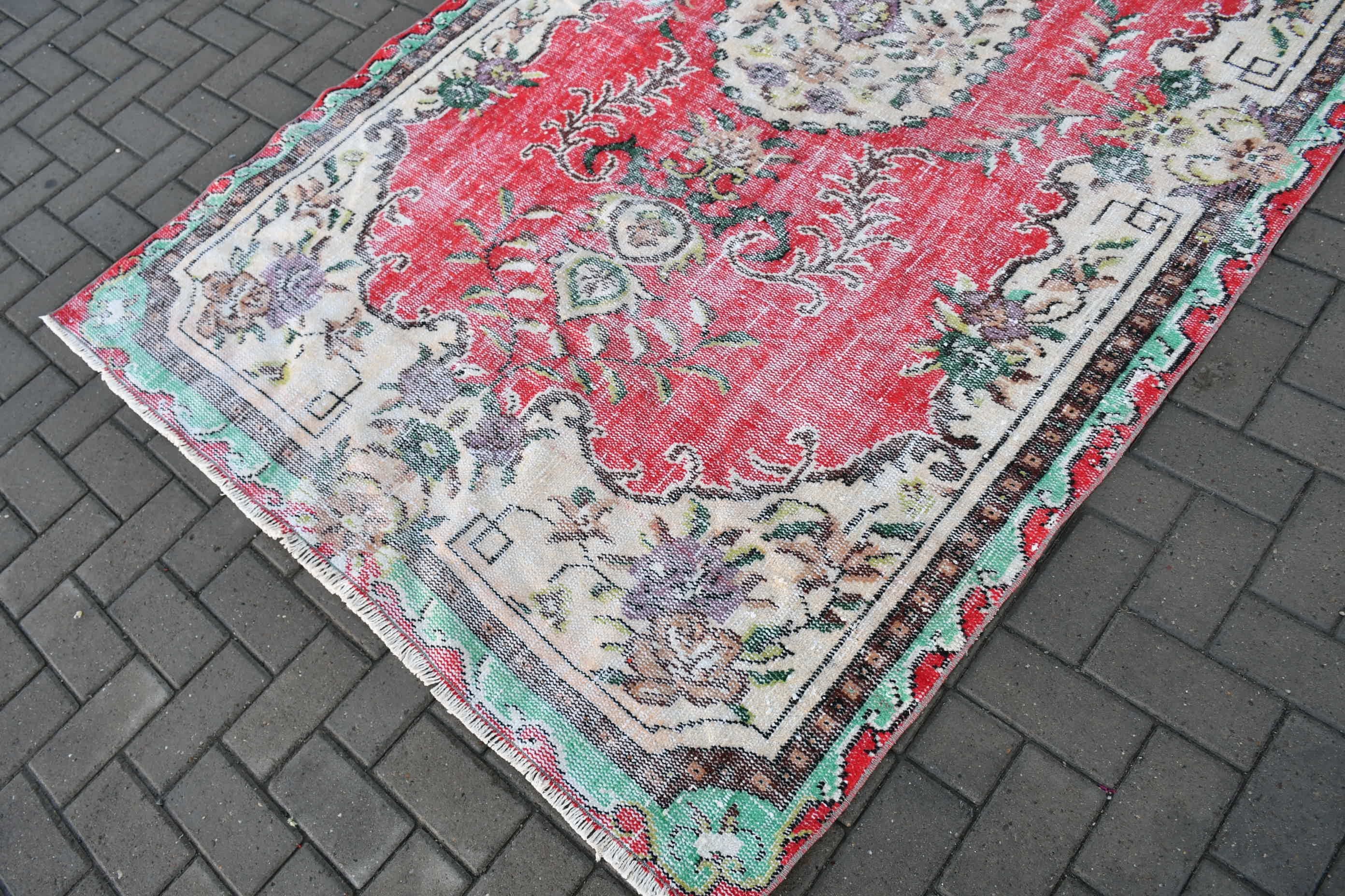 Ev Dekor Halısı, Oturma Odası Halısı, Fas Halısı, 5.4x8.9 ft Büyük Halılar, Yemek Odası Halıları, Vintage Halılar, Türk Halıları, Kırmızı Fas Halısı