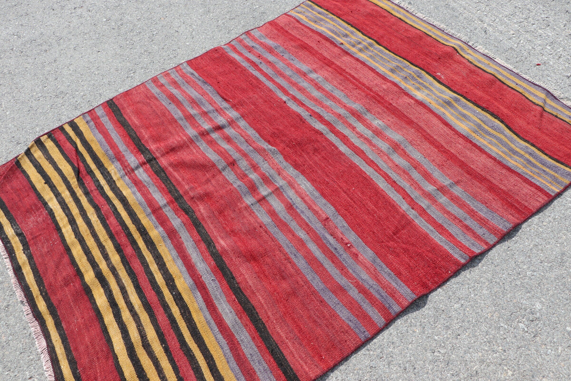 İç Mekan Halıları, Retro Halı, Oryantal Halı, Yemek Odası Halıları, Yatak Odası Halısı, Kırmızı Oryantal Halı, Kilim, 4.4x6.1 ft Alan Halısı, Vintage Halı, Türk Halısı