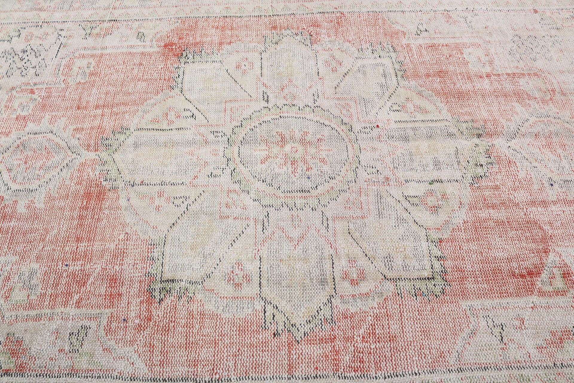 Yer Halısı, Bej Anadolu Halıları, Büyük Boho Halısı, Oushak Halıları, Türk Halıları, 5,6x9,5 ft Büyük Halılar, Vintage Halı, Yatak Odası Halısı, Düz Dokuma Halı