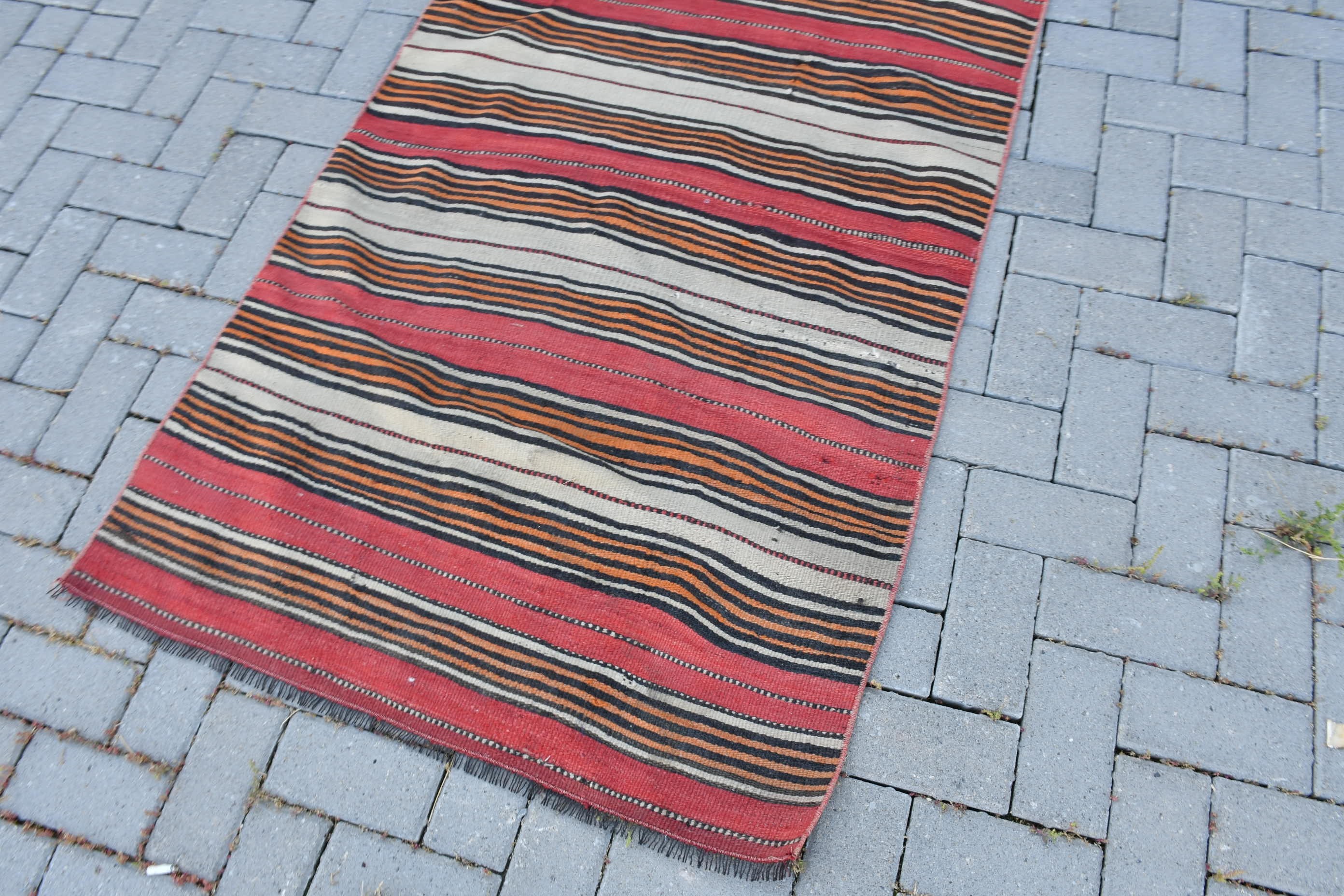 Nostaljik Kilim, Turuncu Oryantal Kilim, Ev Kilim, Ev Kilim, 96x172 cm Antre Kilim, Giriş Kilim, Yatak odası Kilim, Antik Kilim