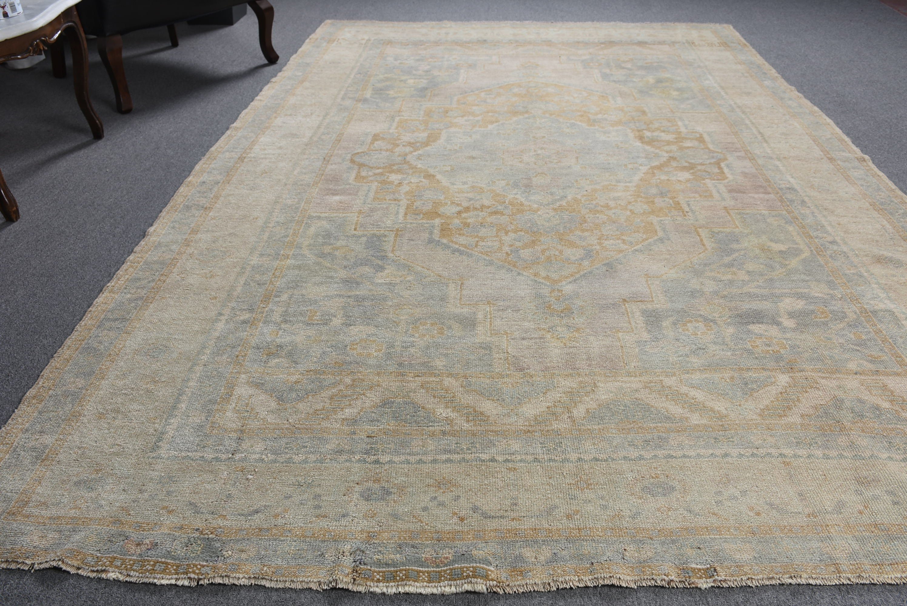 Living Room Rug, Vintage Rugs, Green Moroccan Rugs, Dining Room Rug, 6.6x10 ft Large Rugs, Turkish Rug, Office Rug, Wool Rug, Floor Rug