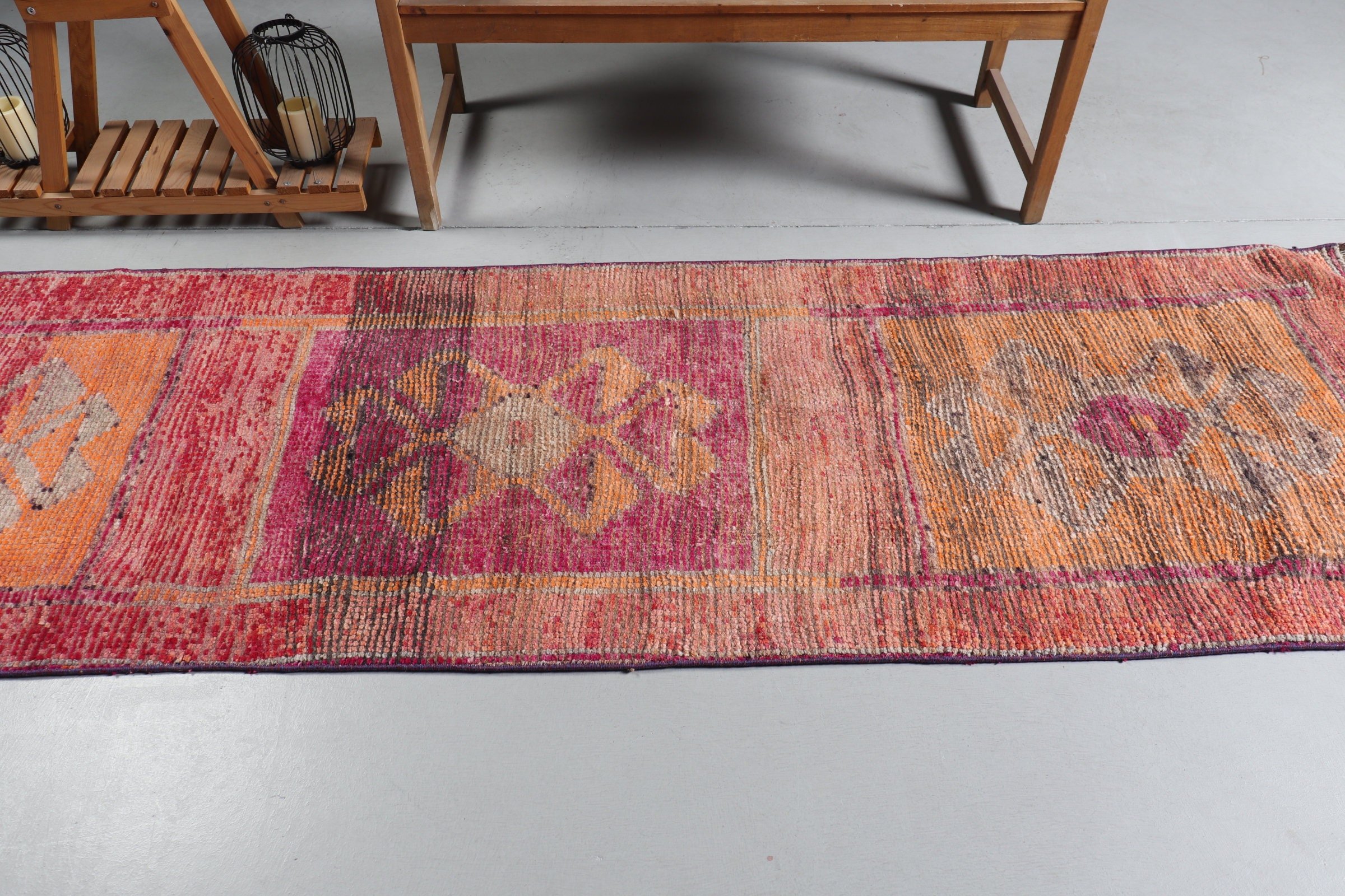 Oushak Rugs, Turkish Rugs, Orange Moroccan Rugs, Oriental Rugs, Vintage Rug, 2.8x8.6 ft Runner Rugs, Flatweave Rug, Stair Rug, Hallway Rugs