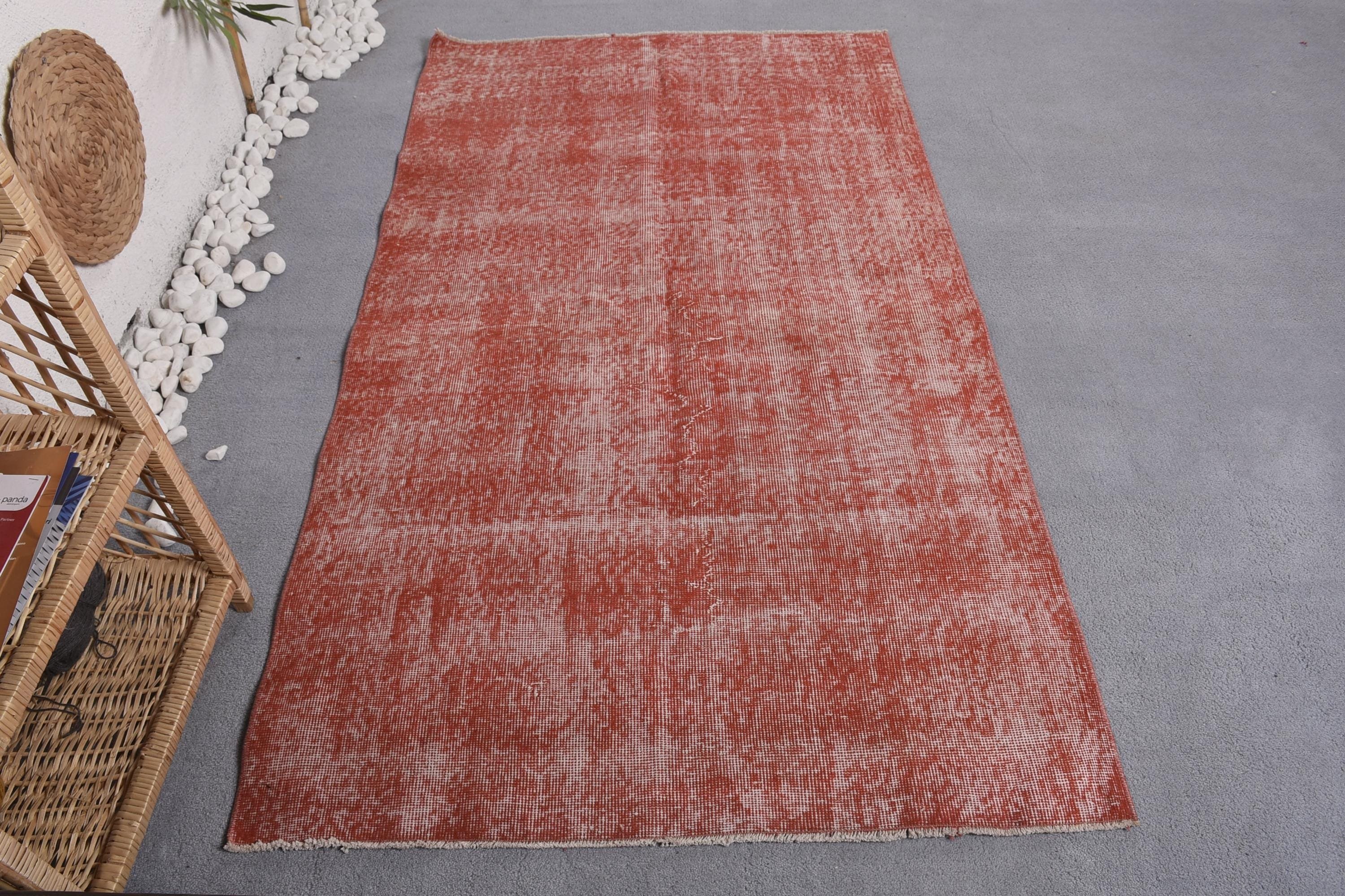 Red Moroccan Rugs, Turkish Rugs, Kitchen Rug, Decorative Rug, Flatweave Rug, Vintage Rugs, Ethnic Rug, Modern Rug, 3.7x6.4 ft Accent Rugs