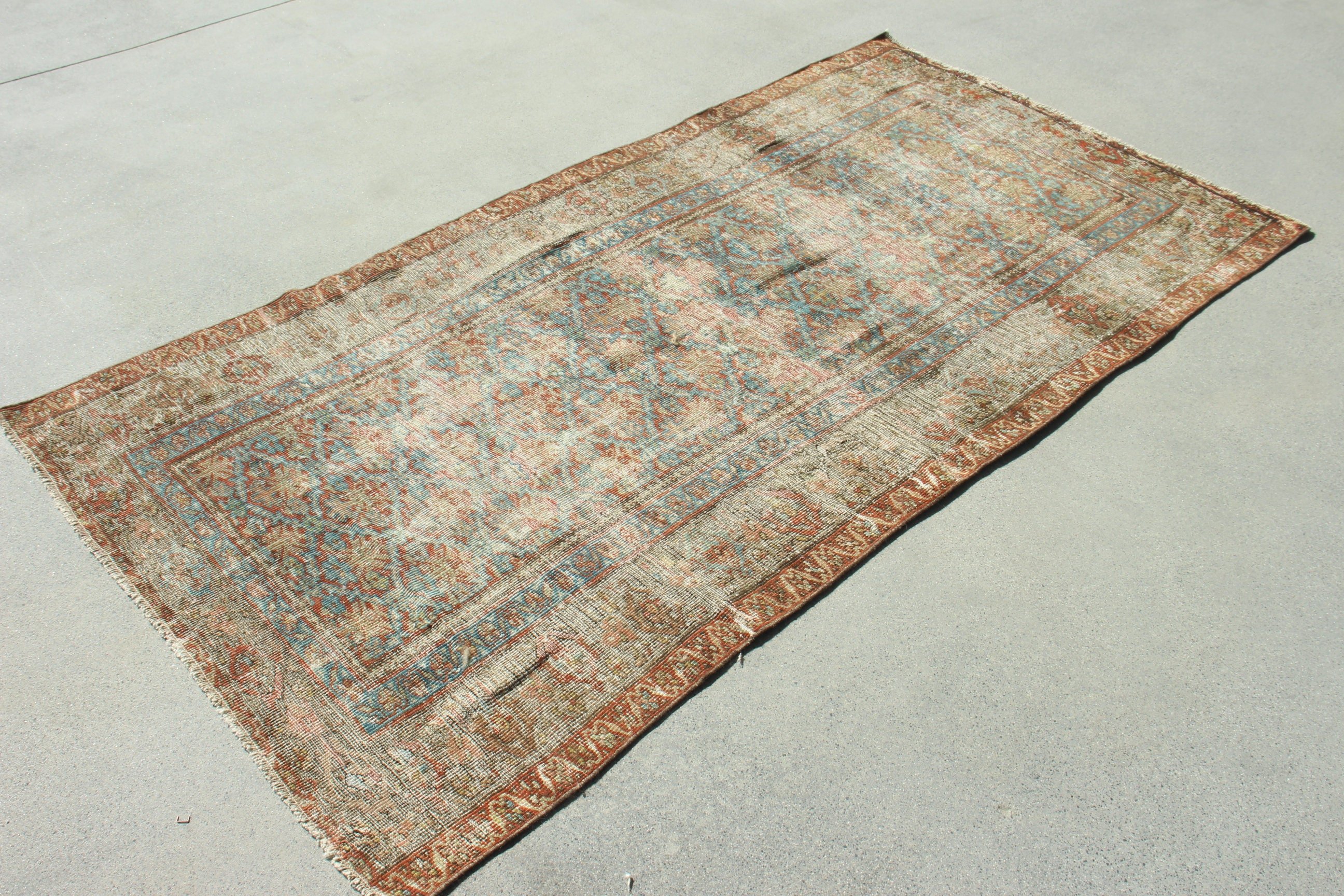 Bohemian Rug, Anatolian Rugs, Turkish Rugs, Vintage Rug, 3.4x6.5 ft Accent Rug, Vintage Accent Rug, Oushak Rugs, Brown Boho Rug, Entry Rug