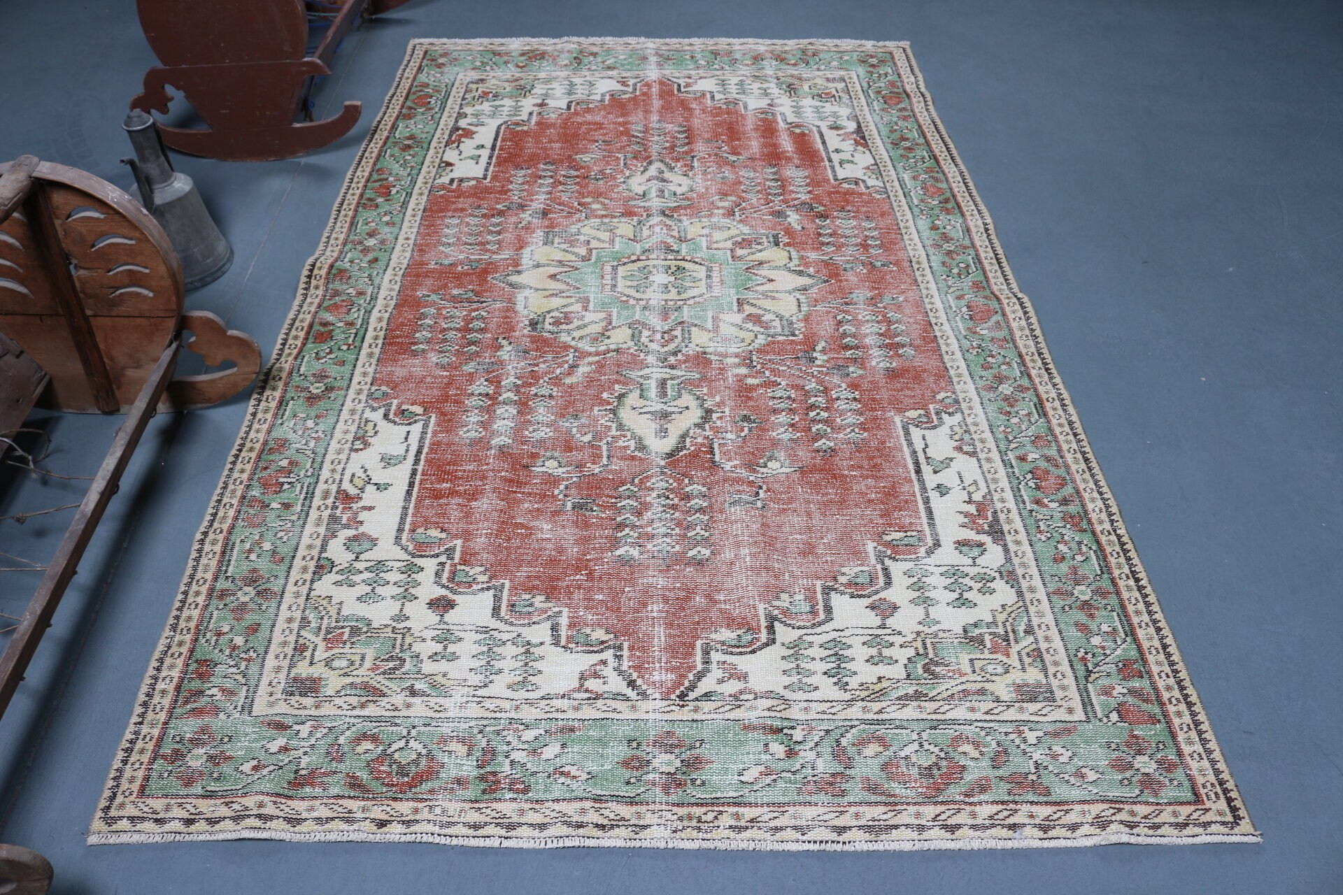 Kırmızı Mutfak Halısı, Yemek Odası Halıları, 5x8,2 ft Büyük Halı, Yatak Odası Halısı, Oturma Odası Halıları, Vintage Halı, Türk Halıları, Mutfak Halısı, Yün Halı