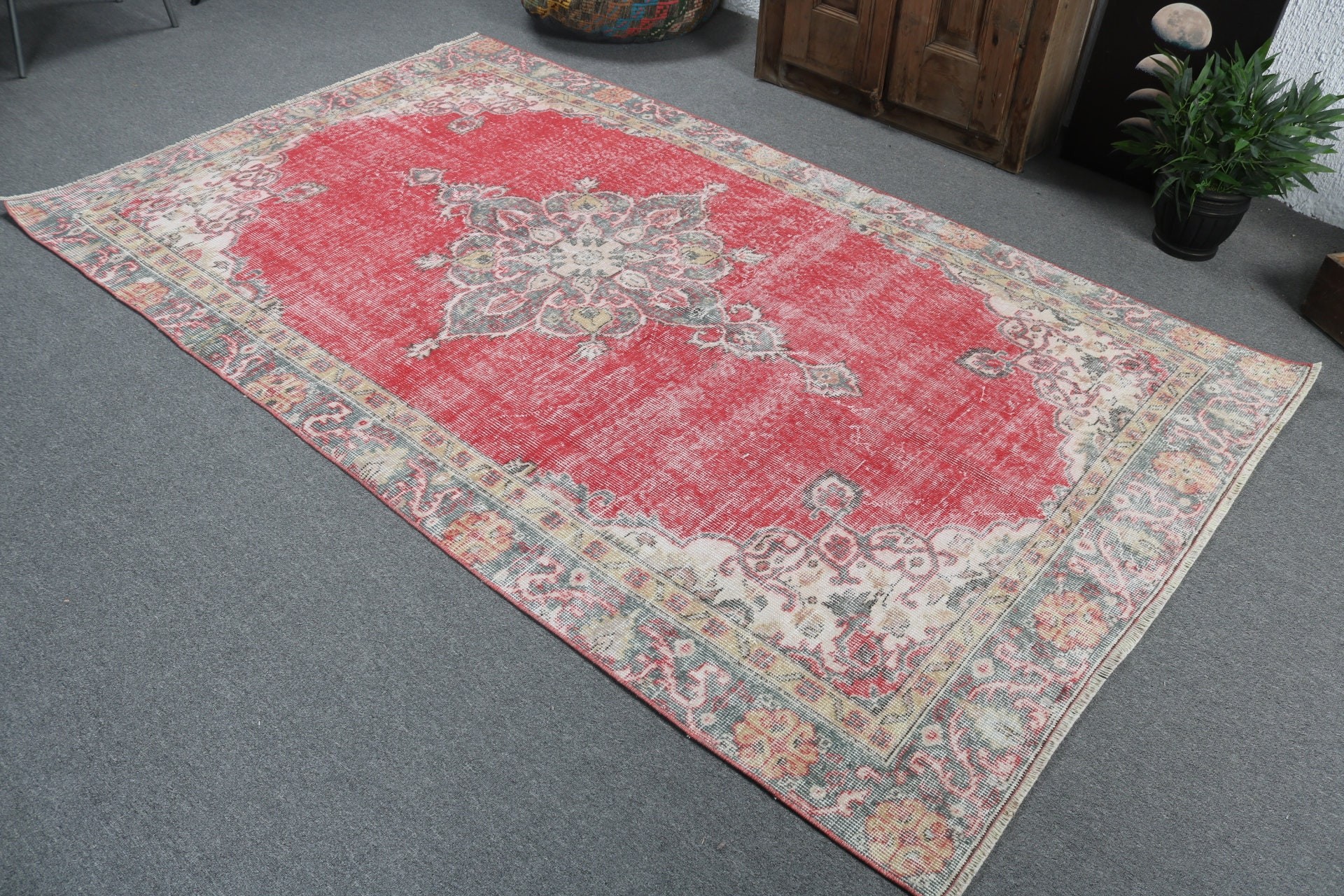 Boho Rug, Dining Room Rug, Vintage Rugs, Large Vintage Rugs, Oriental Rugs, Red Bedroom Rugs, Turkish Rugs, Luxury Rug, 5x8.4 ft Large Rugs