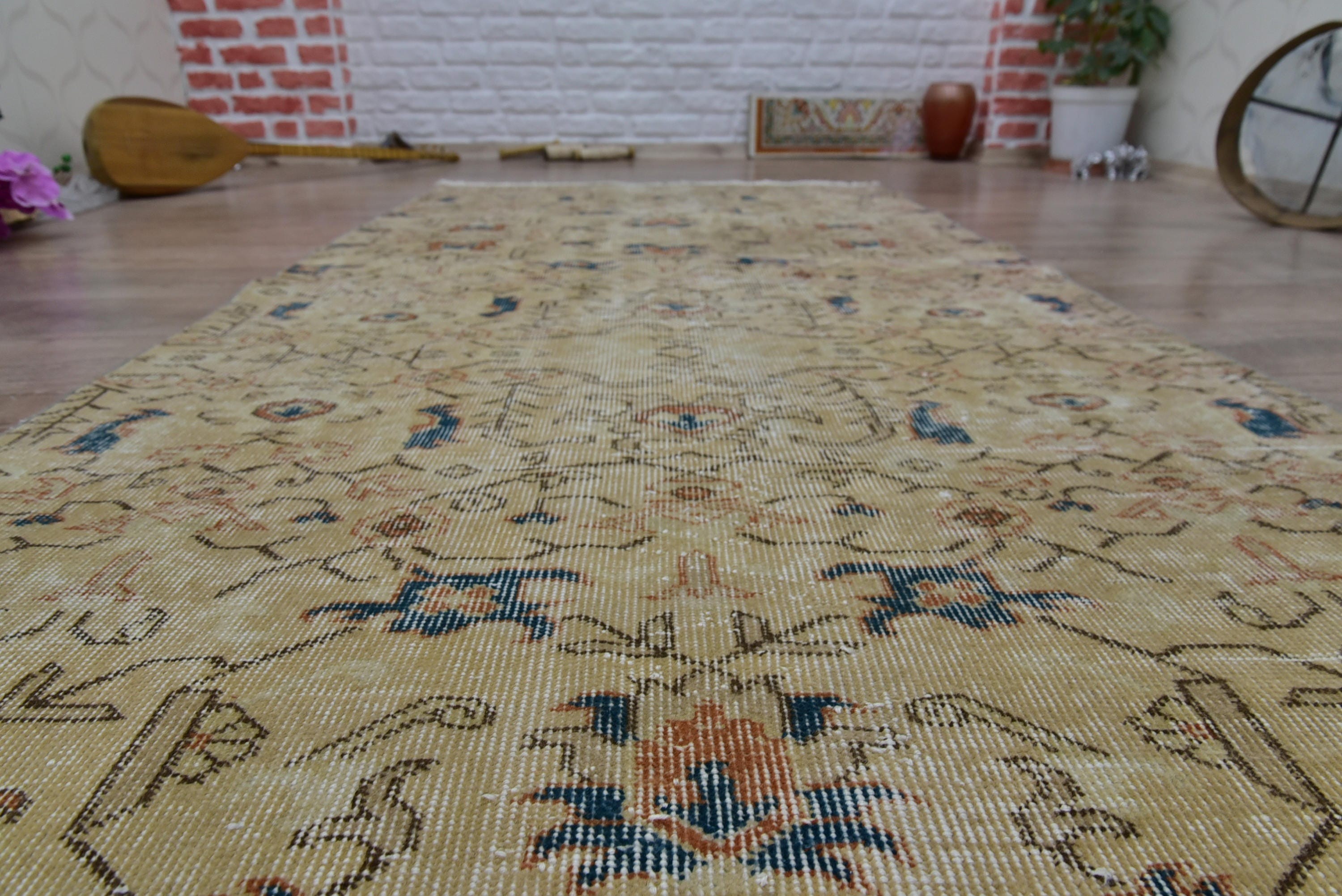 Living Room Rug, 3.7x7.2 ft Area Rug, Decorative Rug, Oriental Rug, Turkish Rug, Rugs for Bedroom, Nursery Rugs, Kitchen Rugs, Vintage Rug