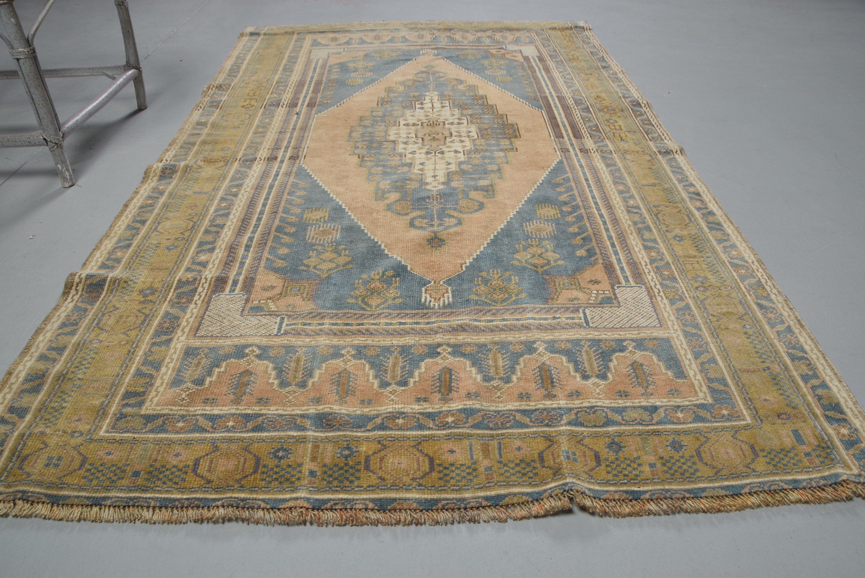 Türk Halısı, Vintage Halı, Ev Dekor Halıları, Oturma Odası Halısı, Oryantal Halı, İç Mekan Halıları, Kahverengi 4.2x7.2 ft Alan Halısı, Eski Halı