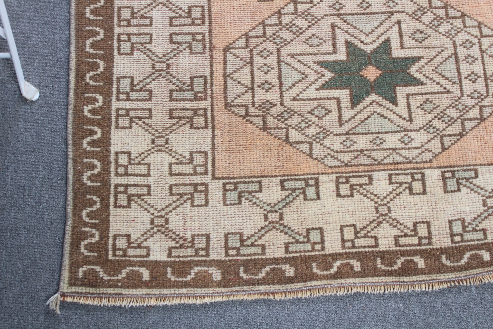 Oriental Rug, Vintage Rug, 3.1x7.4 ft Accent Rug, Antique Rug, Beige Floor Rugs, Entry Rugs, Turkish Rug, Nursery Rug, Rugs for Bedroom