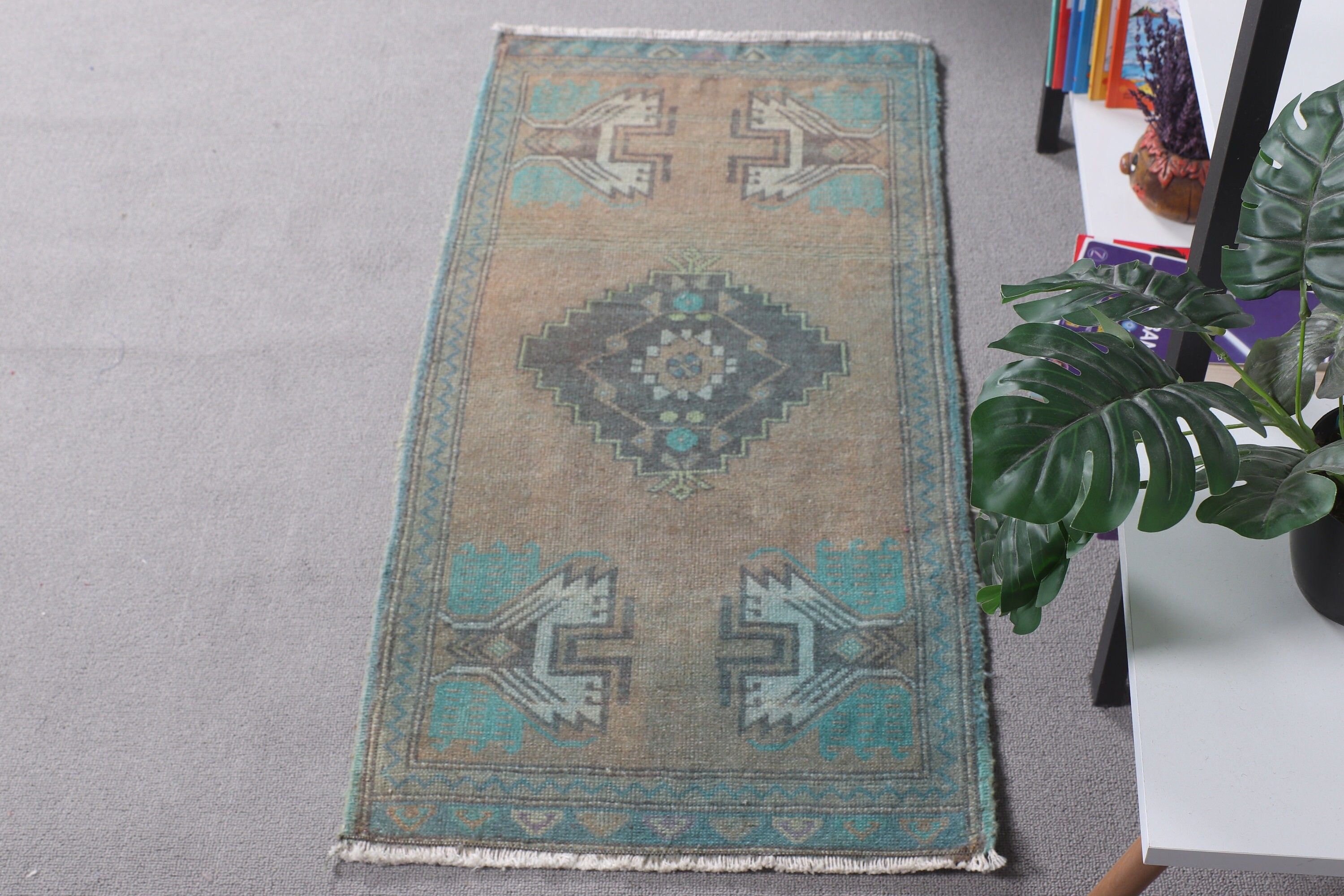 Moroccan Rug, Rugs for Kitchen, Turkish Rug, 1.6x3.3 ft Small Rug, Distressed Rug, Floor Rugs, Nursery Rug, Blue Bedroom Rug, Vintage Rugs