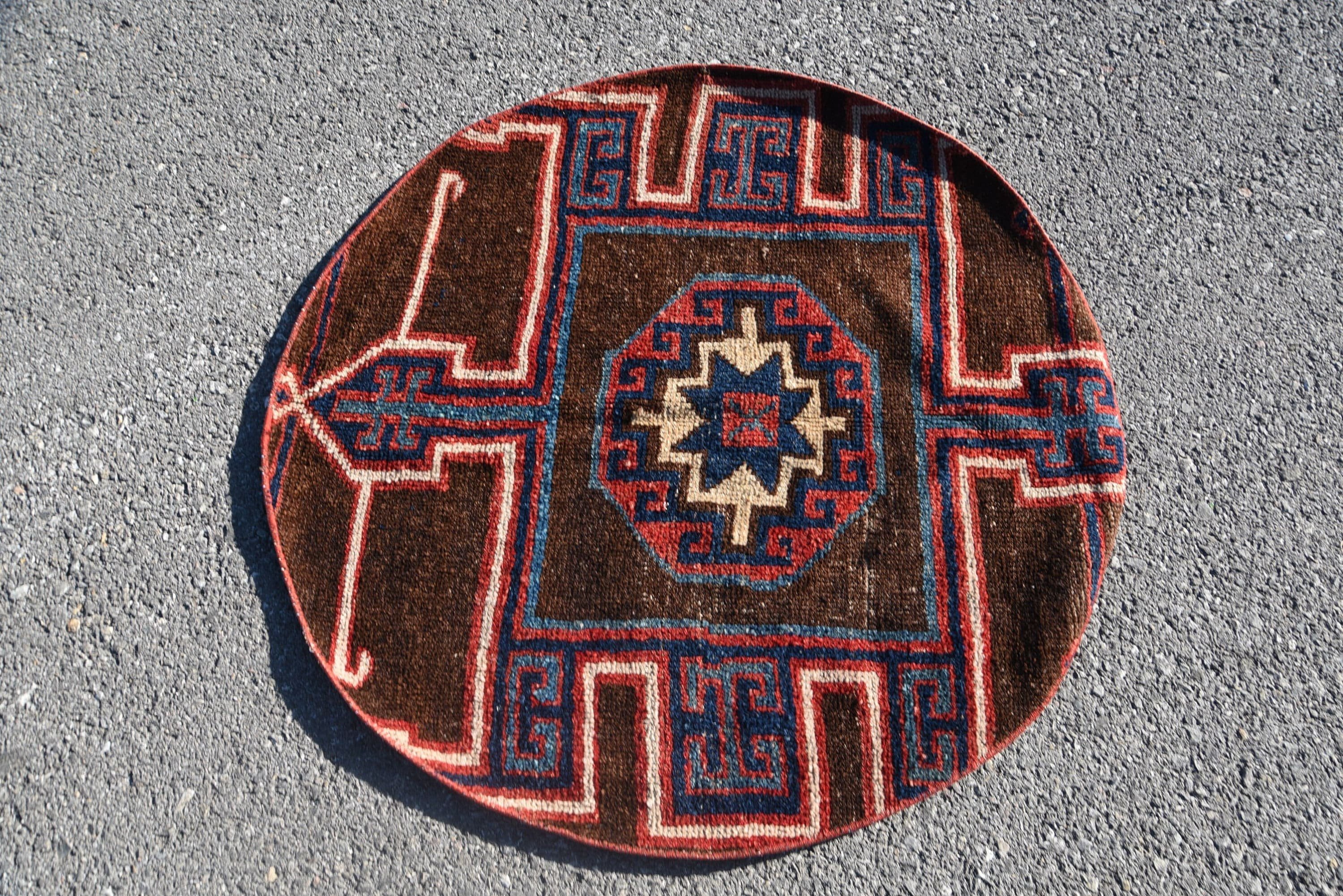 Vintage Rug, Car Mat Rug, Moroccan Rugs, Turkish Rug, 3.5x3.5 ft Small Rug, Kitchen Rugs, Home Decor Rug, Designer Rug, Rugs for Car Mat