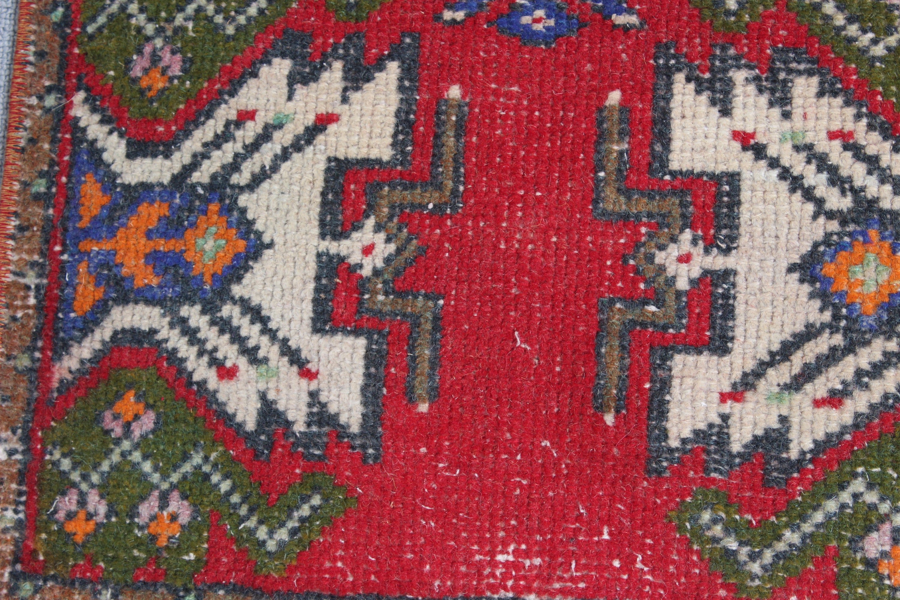 Handwoven Rugs, Moroccan Rug, Small Vintage Rugs, Red Geometric Rug, Vintage Rugs, Nursery Rugs, Turkish Rugs, 1.6x3.1 ft Small Rug