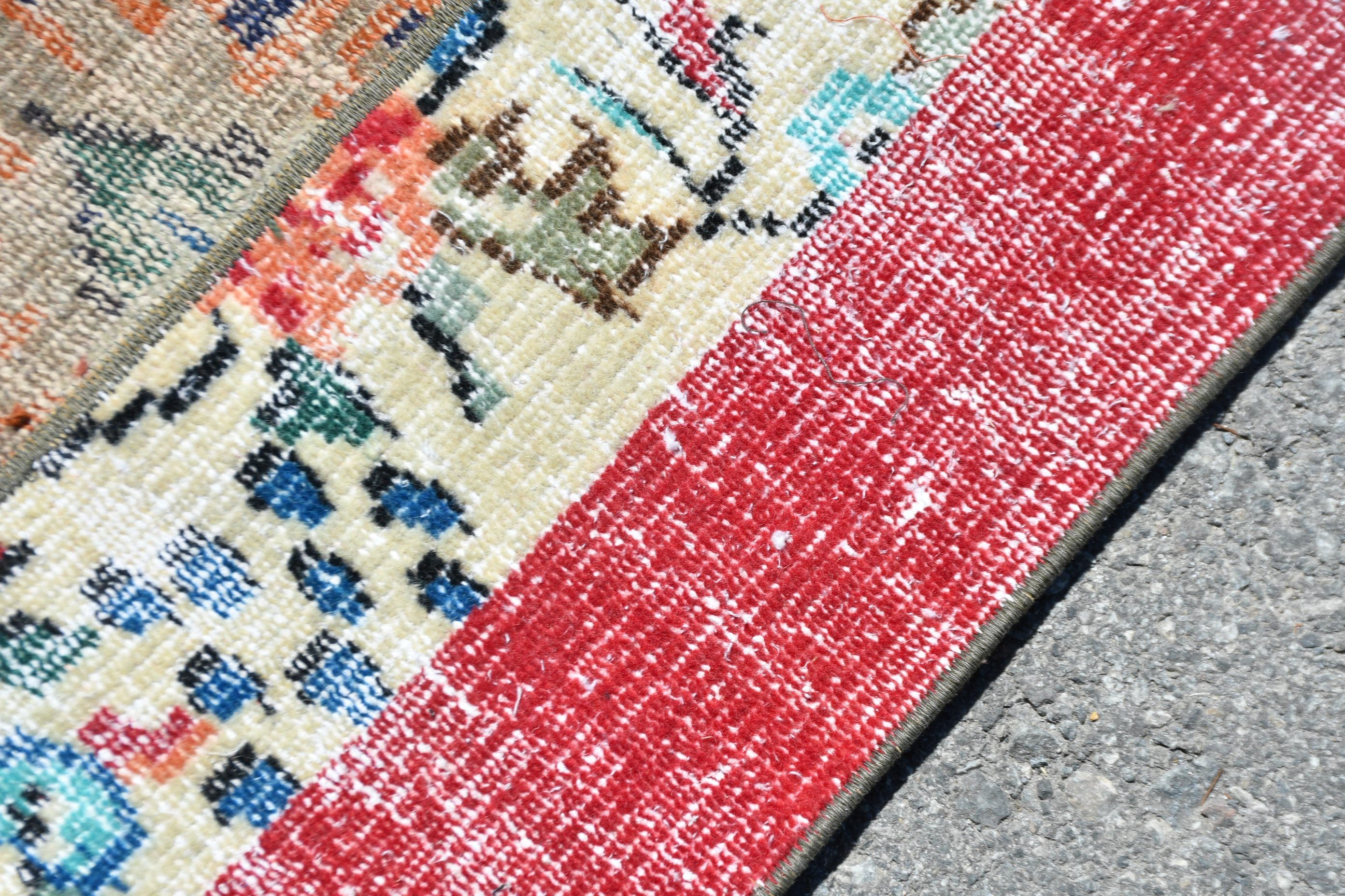 Old Rugs, Turkish Rug, Rugs for Kitchen, 3.4x3.9 ft Small Rug, Vintage Rug, Bedroom Rug, Modern Bath Mat Rugs, Bathroom Rug, Wool Rug