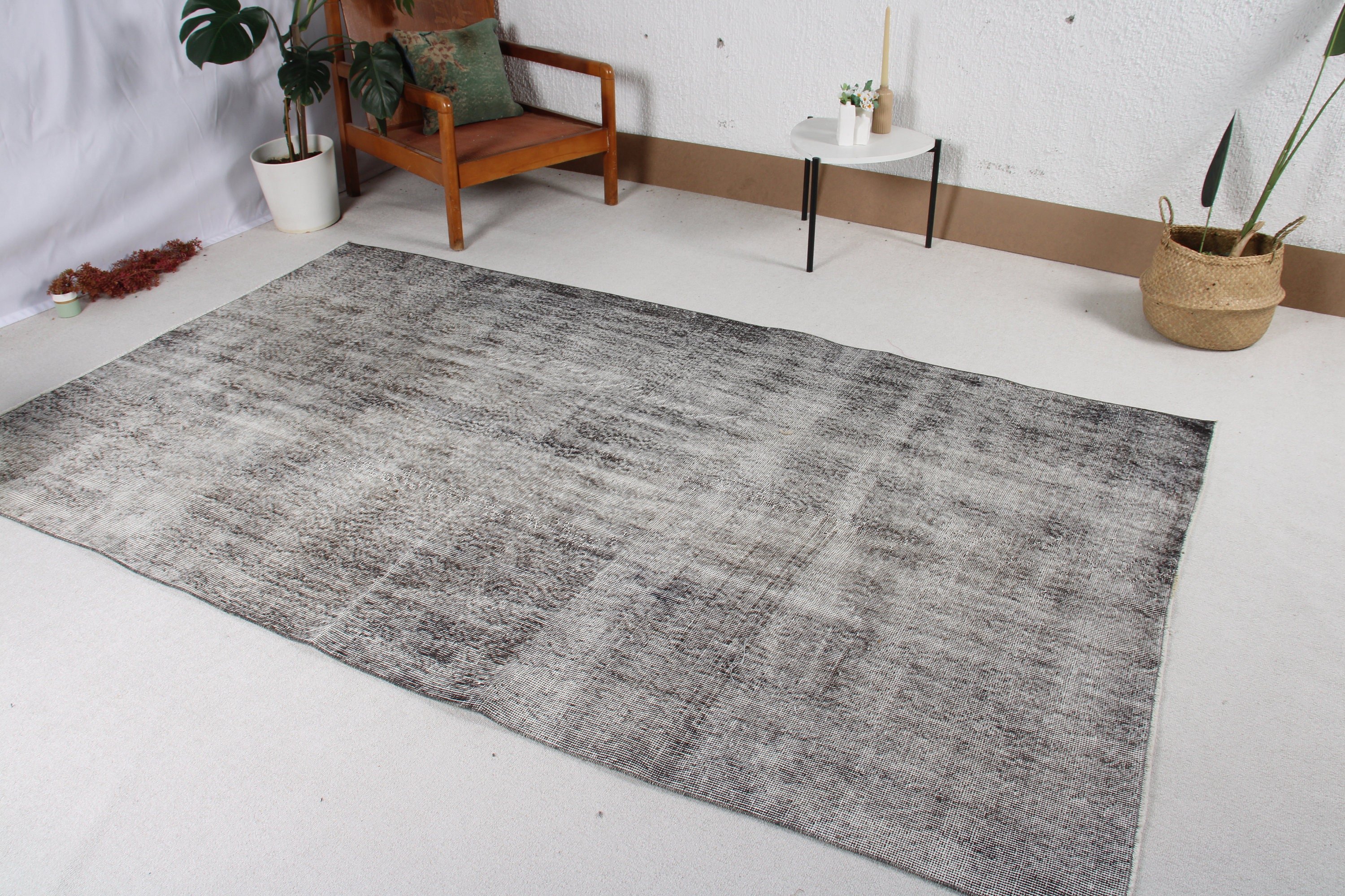 Large Oushak Rugs, Handwoven Rugs, 5x8.8 ft Large Rug, Anatolian Rug, Turkish Rugs, Vintage Rugs, Large Vintage Rug, Gray Floor Rugs