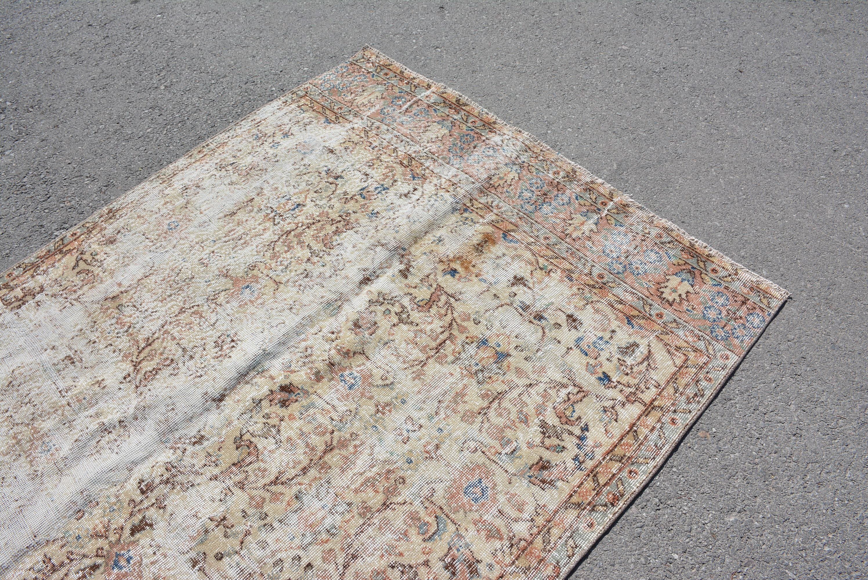 Living Room Rug, Pale Rug, Turkish Rug, Salon Rug, 5.1x10 ft Large Rug, Vintage Rug, Bedroom Rug, Rugs for Living Room, Oriental Rug