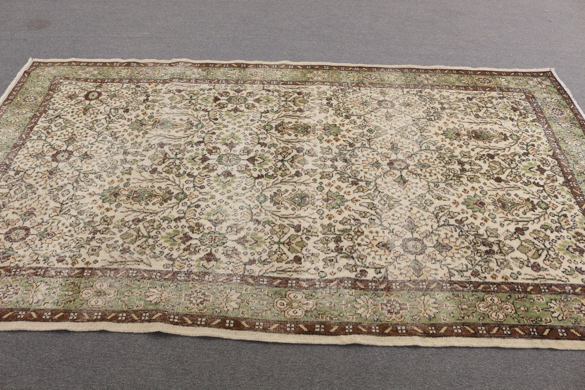 Yer Halısı, 5.5x9.5 ft Büyük Halı, Yatak Odası Halıları, Bej Mutfak Halısı, Vintage Halı, Türk Halısı, Vintage Dekor Halısı, Yün Halısı, Yemek Odası Halısı