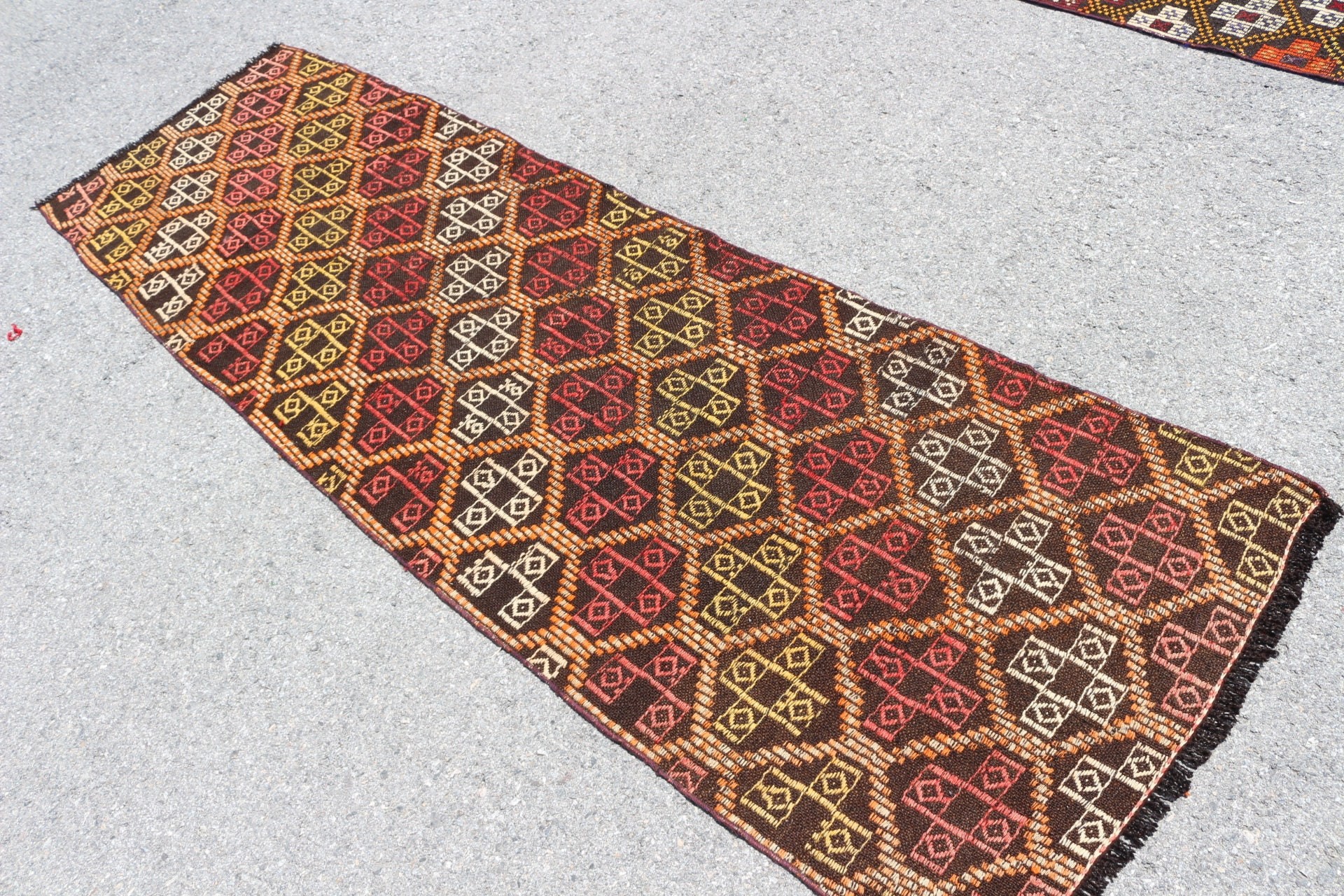 Mutfak Halısı, Türk Halısı, Yer Halıları, Mutfak Halıları, Vintage Halı, Merdiven Halısı, Soluk Halı, Siyah 2.4x8.4 ft Runner Halı, Kilim