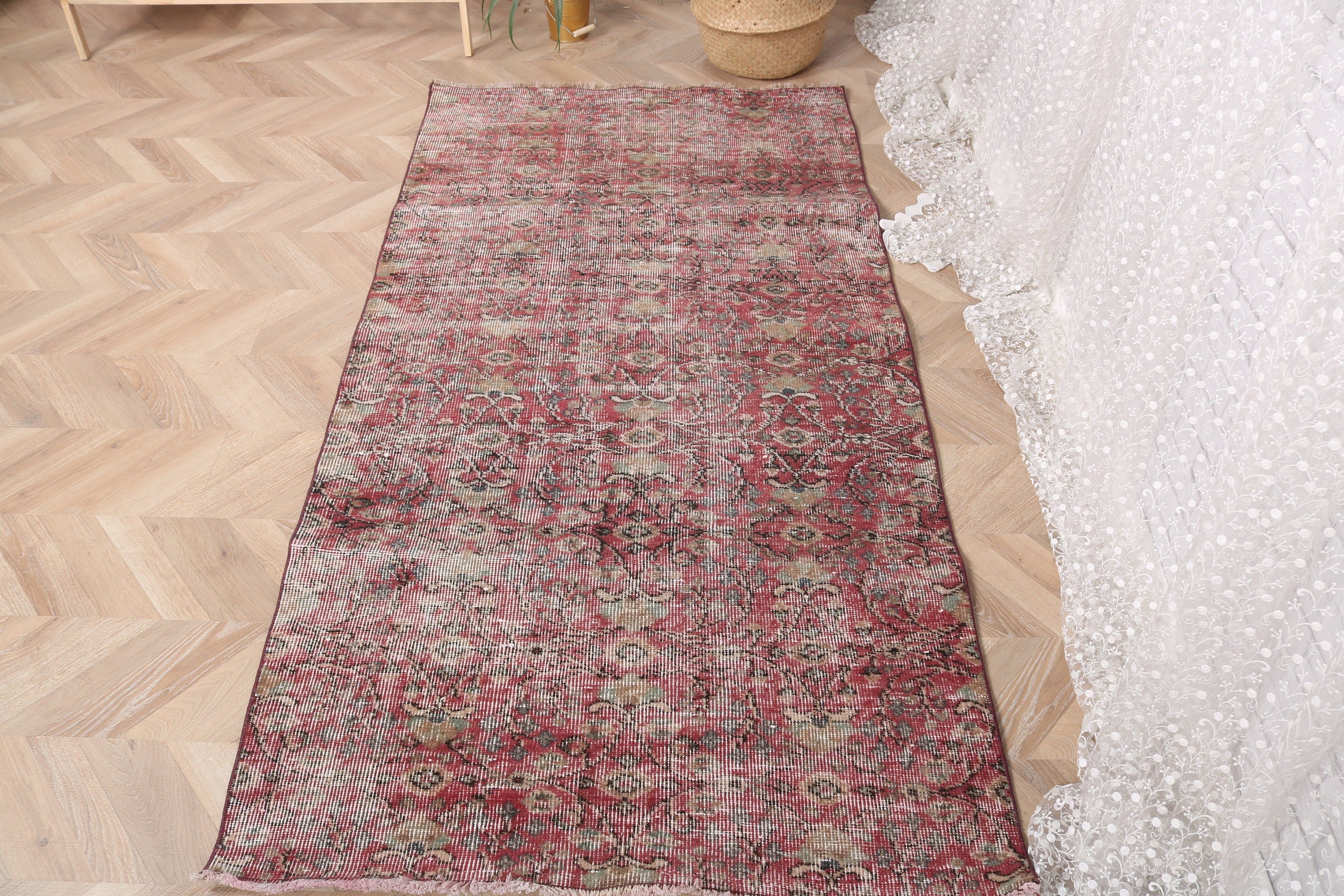 Vintage Halı, Modern Halılar, Yer Halısı, 3,2x6,5 ft Vurgulu Halı, Vintage Vurgulu Halılar, Türk Halısı, Kırmızı Açıklama Halıları, Giriş Halıları, Dış Mekan Halısı