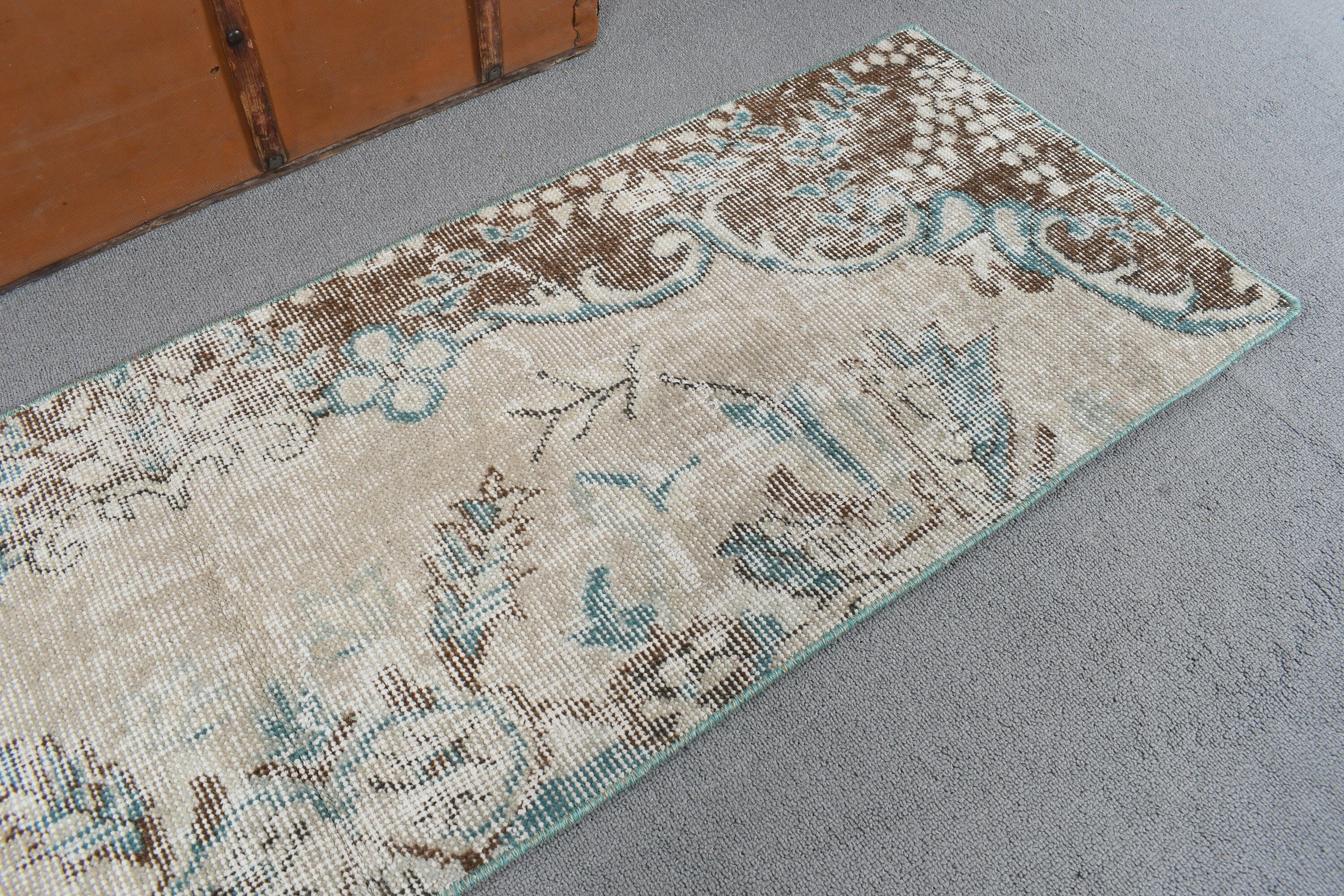 Merdiven Halıları, Mutfak Halıları, El Yapımı Halılar, 1.5x5.2 ft Yolluk Halısı, Vintage Halı, Merdiven Halıları, Bej Oushak Halısı, Bildiri Halısı, Türk Halısı