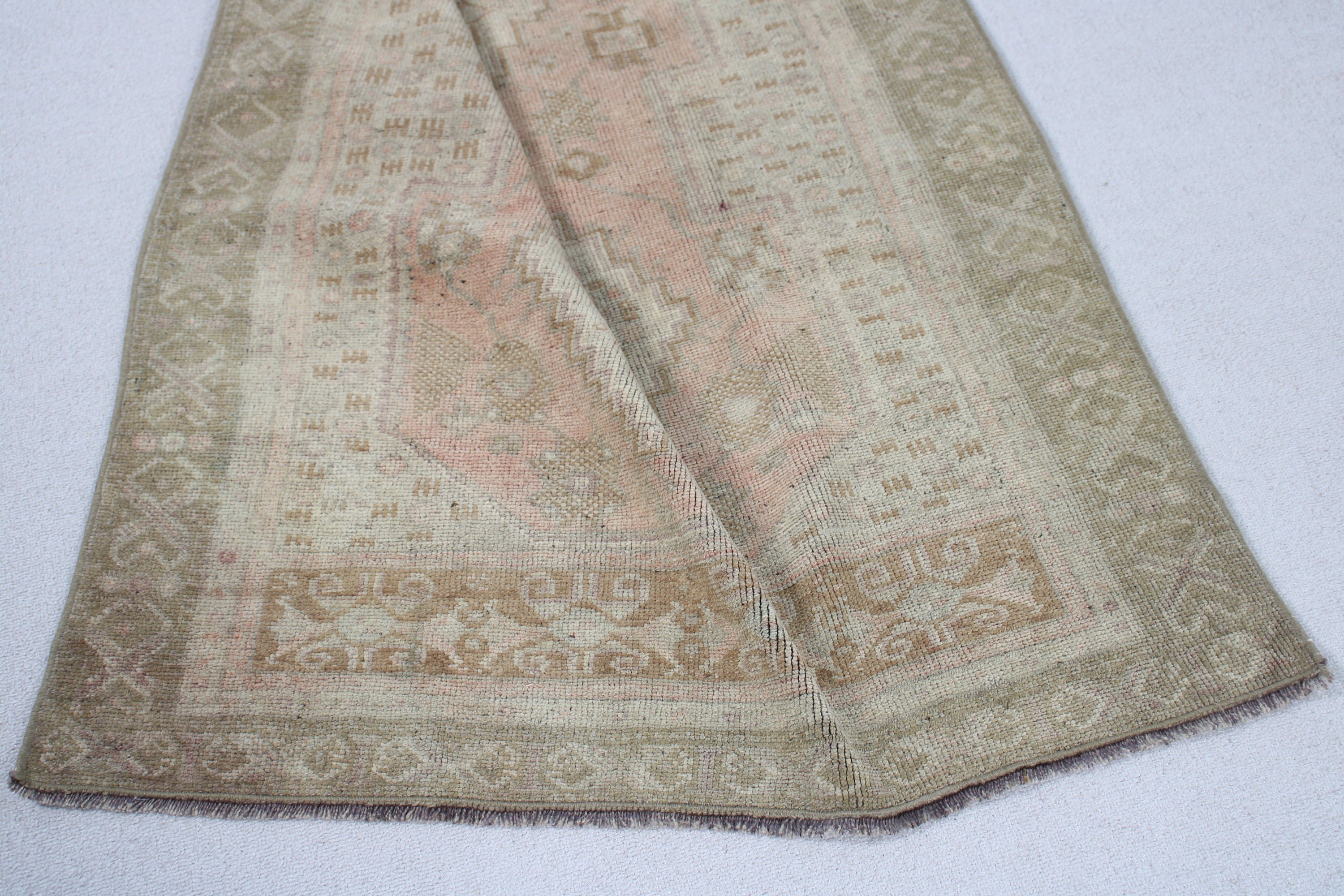 Giriş Halıları, Modern Halılar, Yeşil İfade Halısı, 3,2x6,3 ft Vurgulu Halı, Düz Dokuma Halılar, Vintage Vurgulu Halılar, Vintage Halı, Türk Halıları