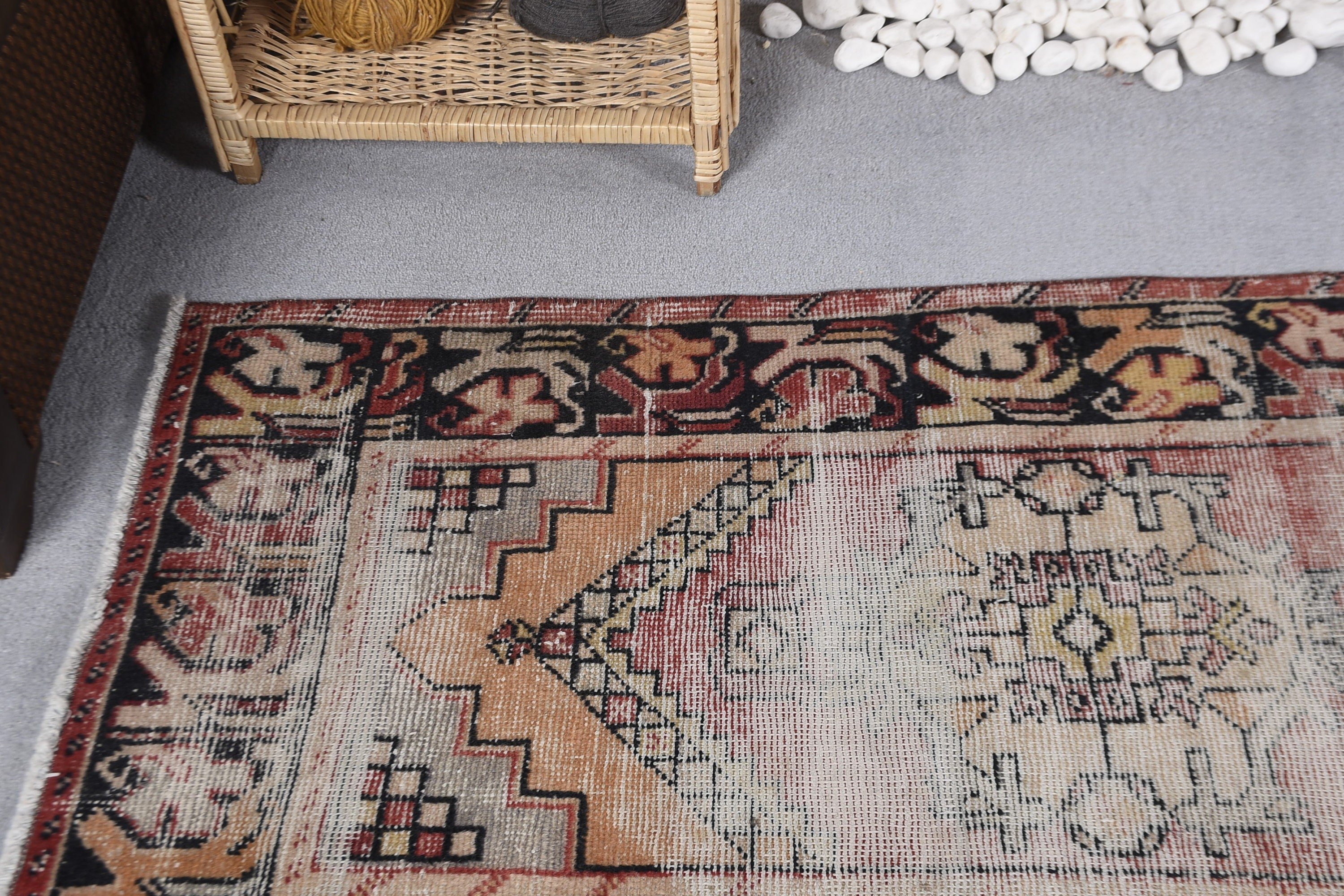 Oushak Halıları, 2.8x9.9 ft Runner Halısı, Türk Halıları, Mutfak Halıları, Vintage Halılar, Merdiven Halısı, Göçebe Halısı, Bej Fas Halıları