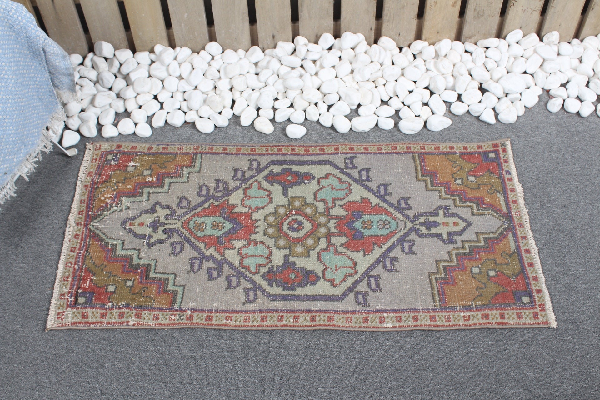 Vintage Rug, Rugs for Nursery, Turkish Rug, Entry Rugs, Kitchen Rug, Antique Rug, Gray Floor Rug, Bathroom Rug, 1.6x3.4 ft Small Rug